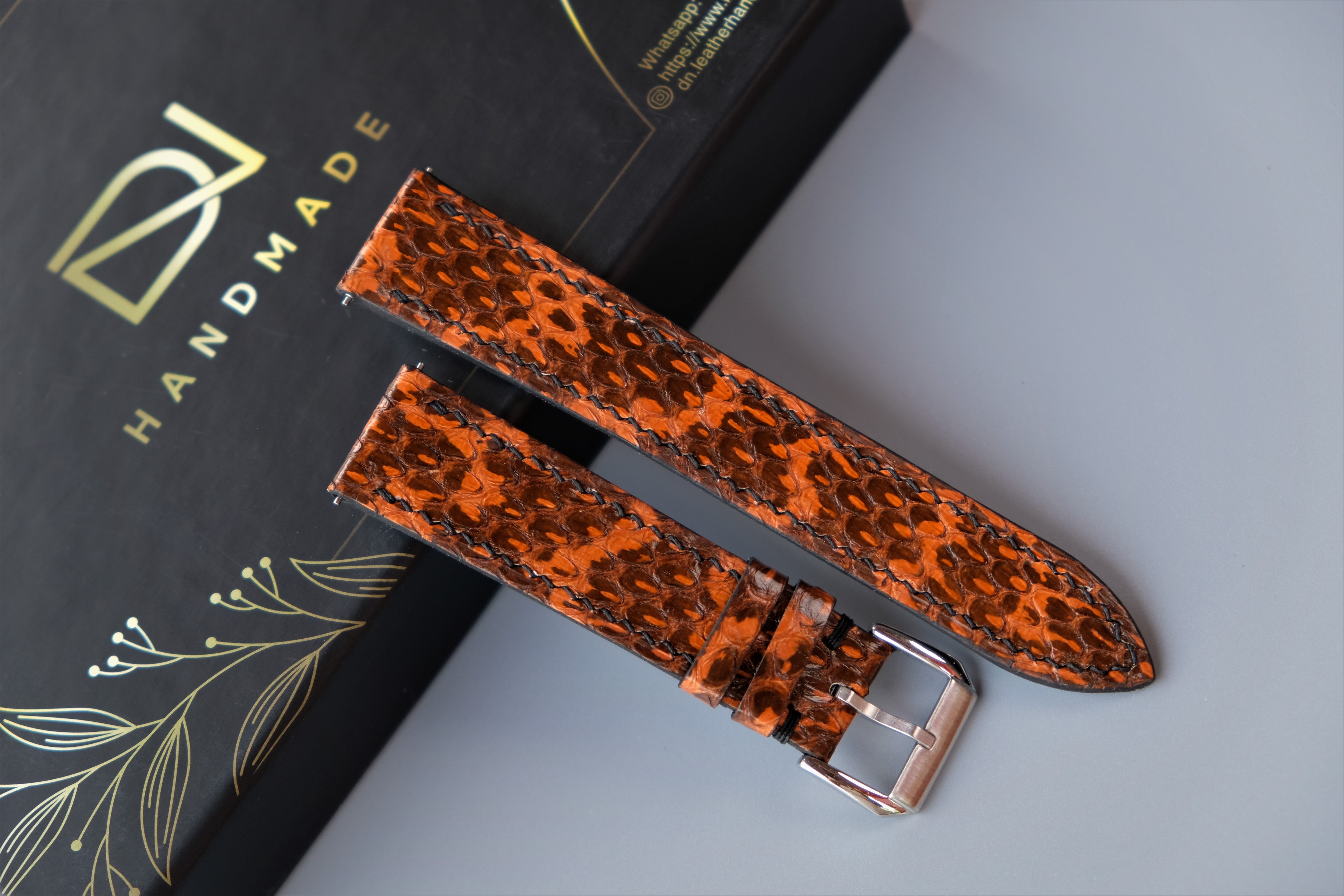 Snakeskin Leather Watch Strap