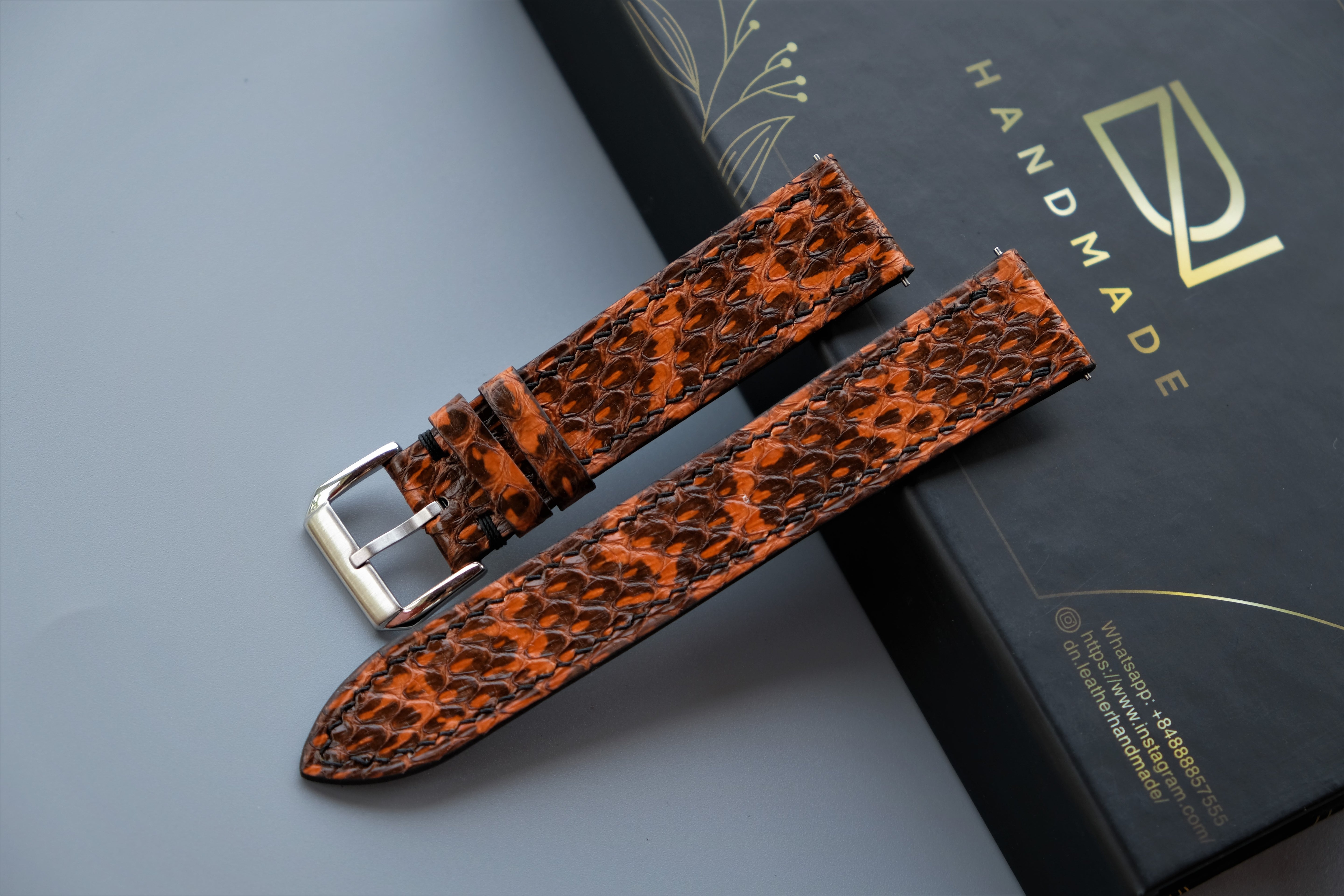 Snakeskin Leather Watch Strap