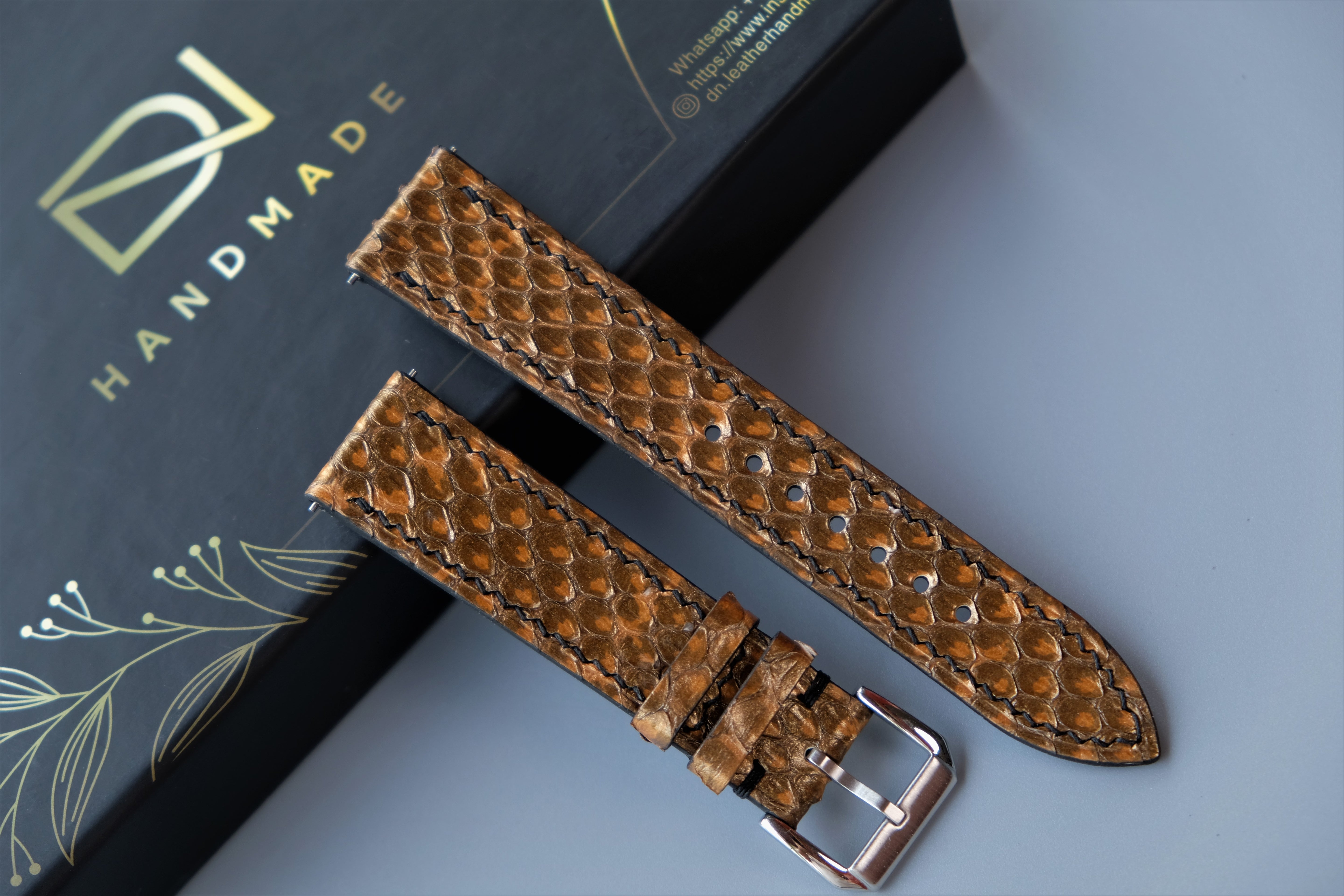 Snakeskin Leather Watch Strap