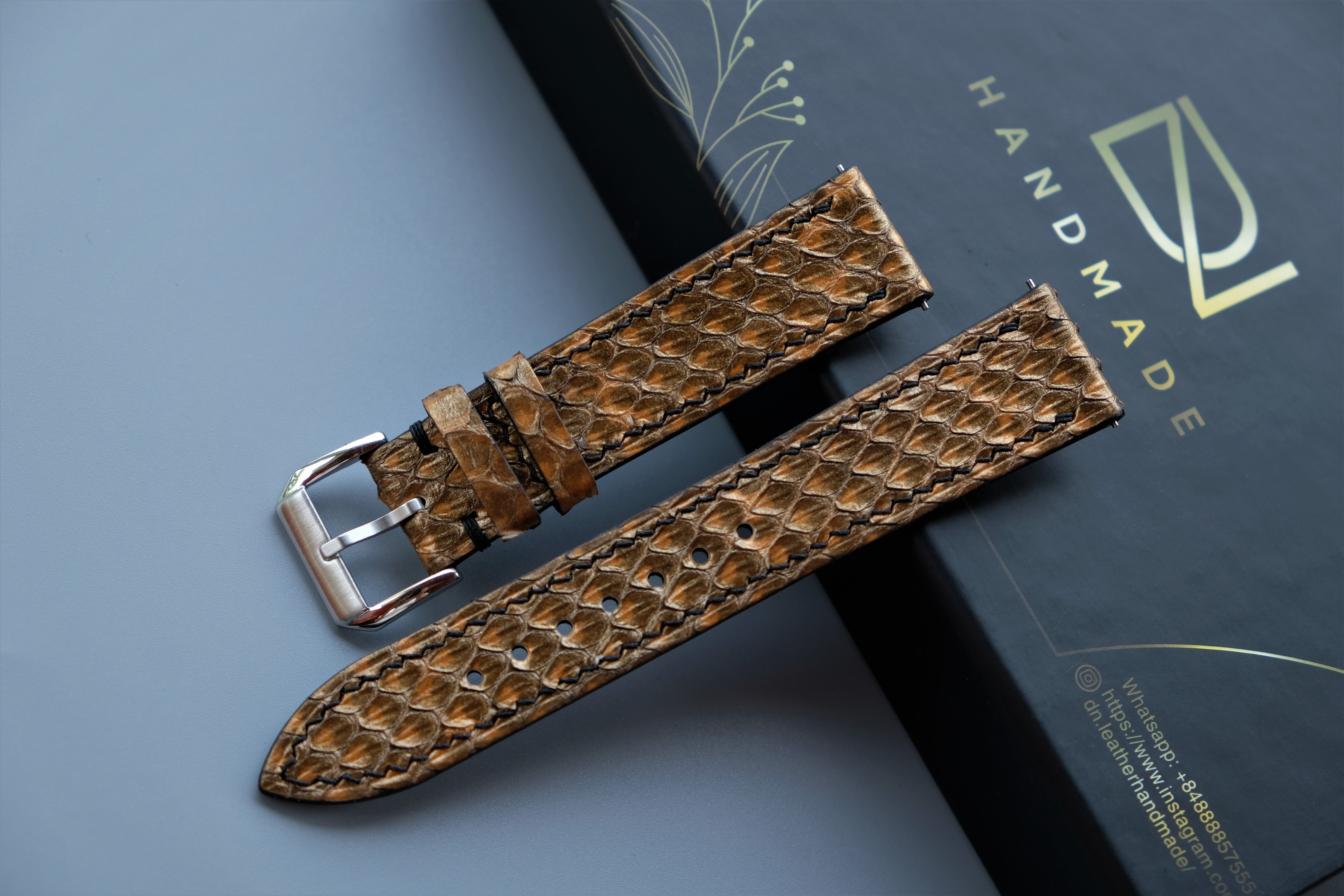 Snakeskin Leather Watch Strap