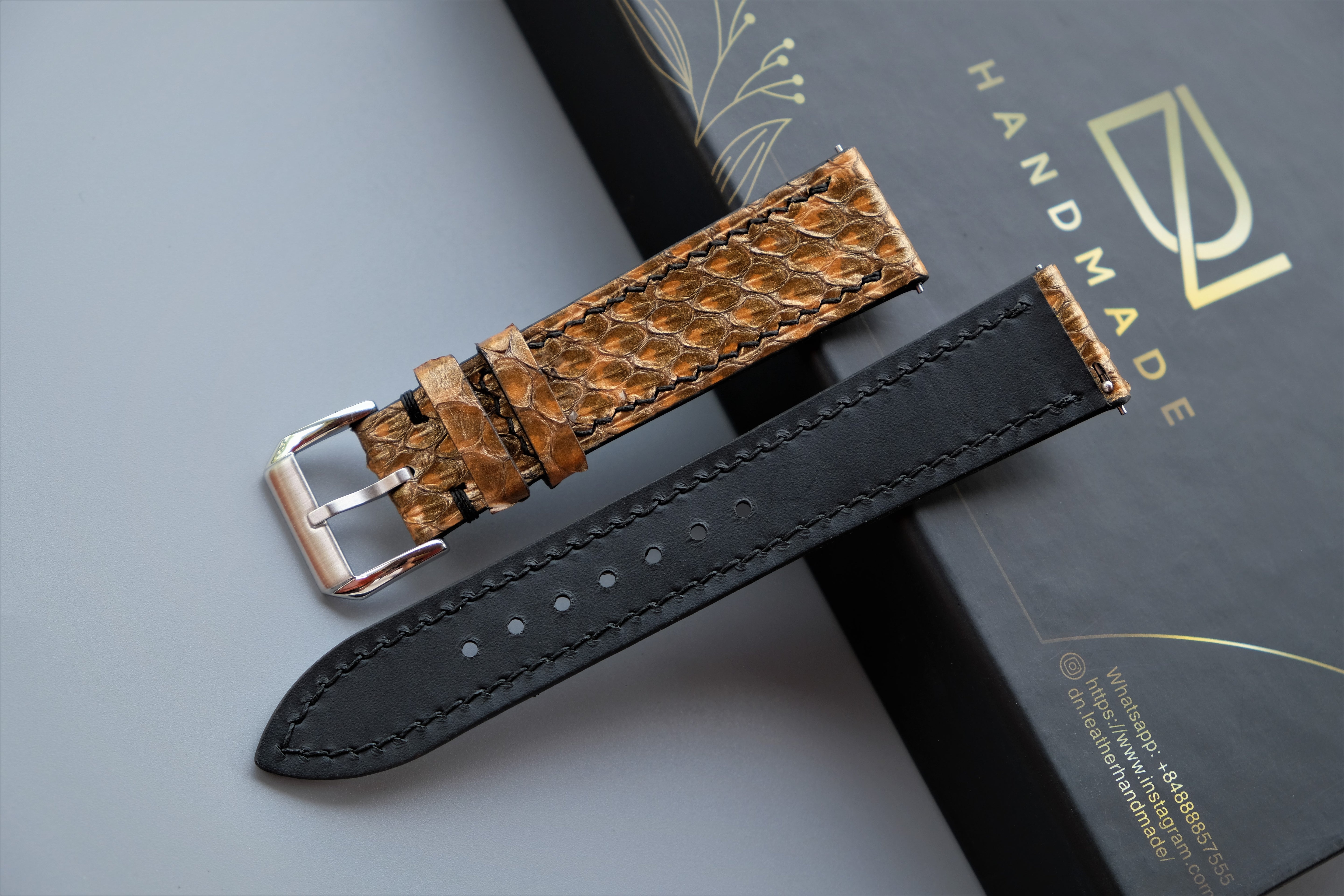 Snakeskin Leather Watch Strap
