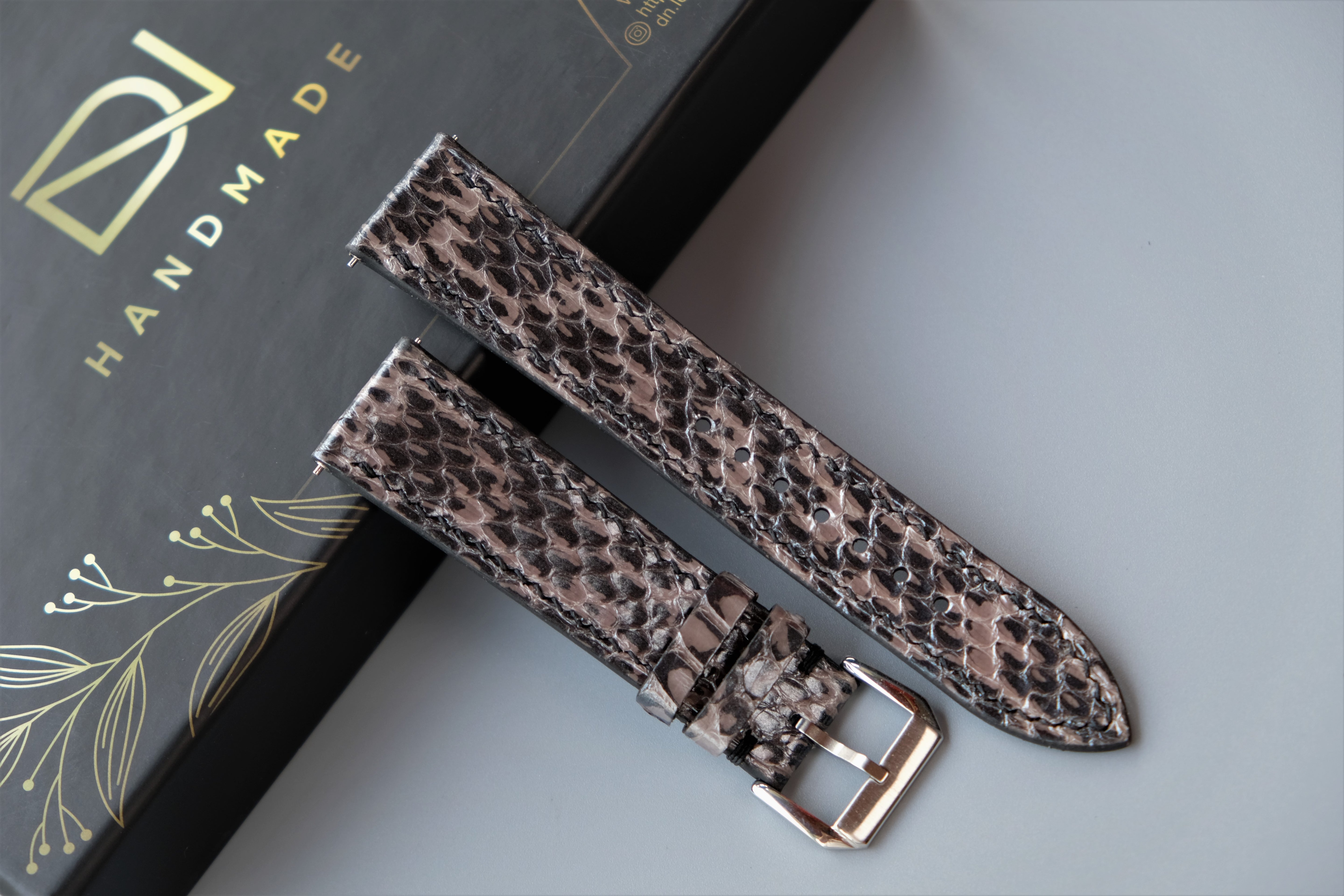 Snakeskin Leather Watch Strap