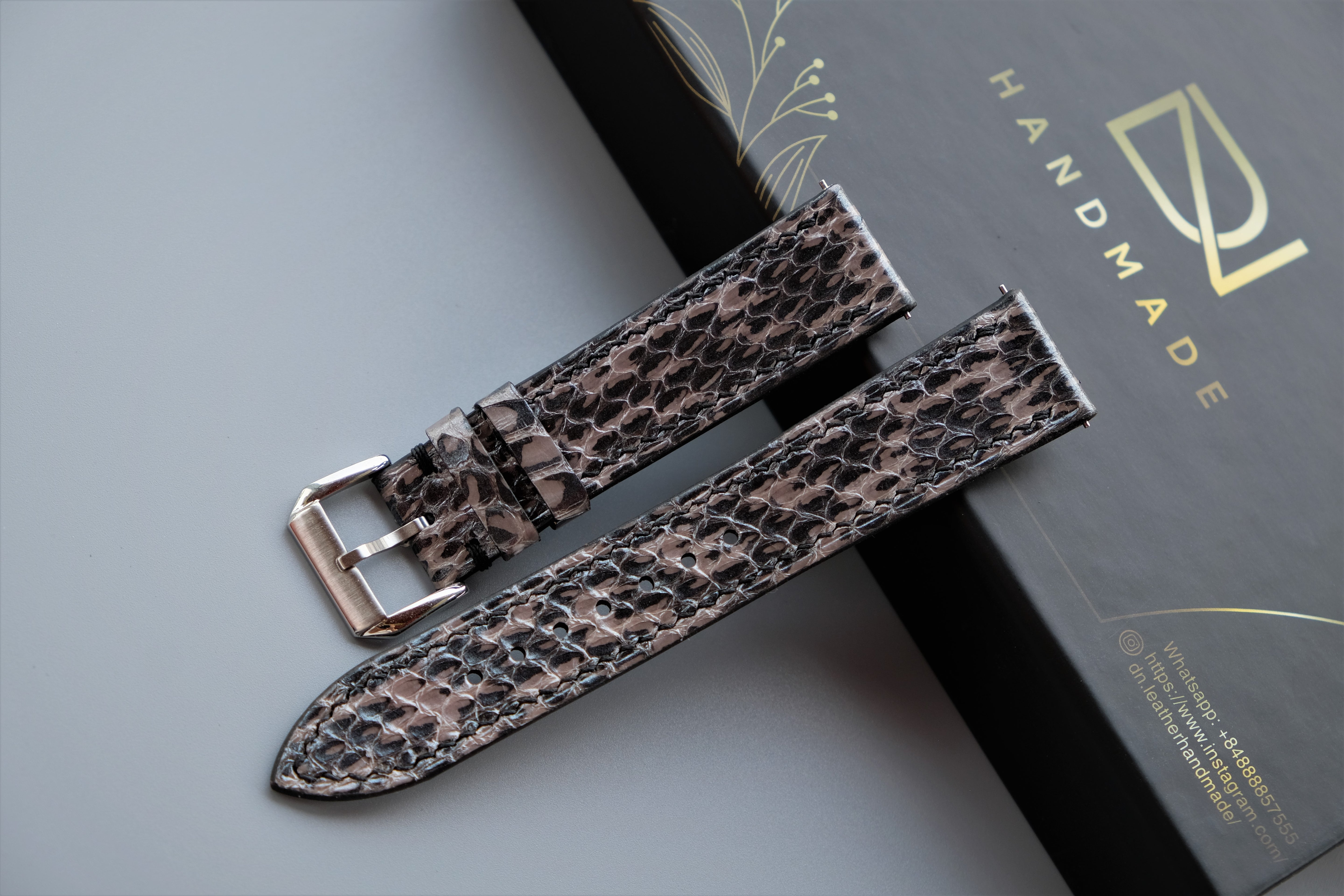 Snakeskin Leather Watch Strap