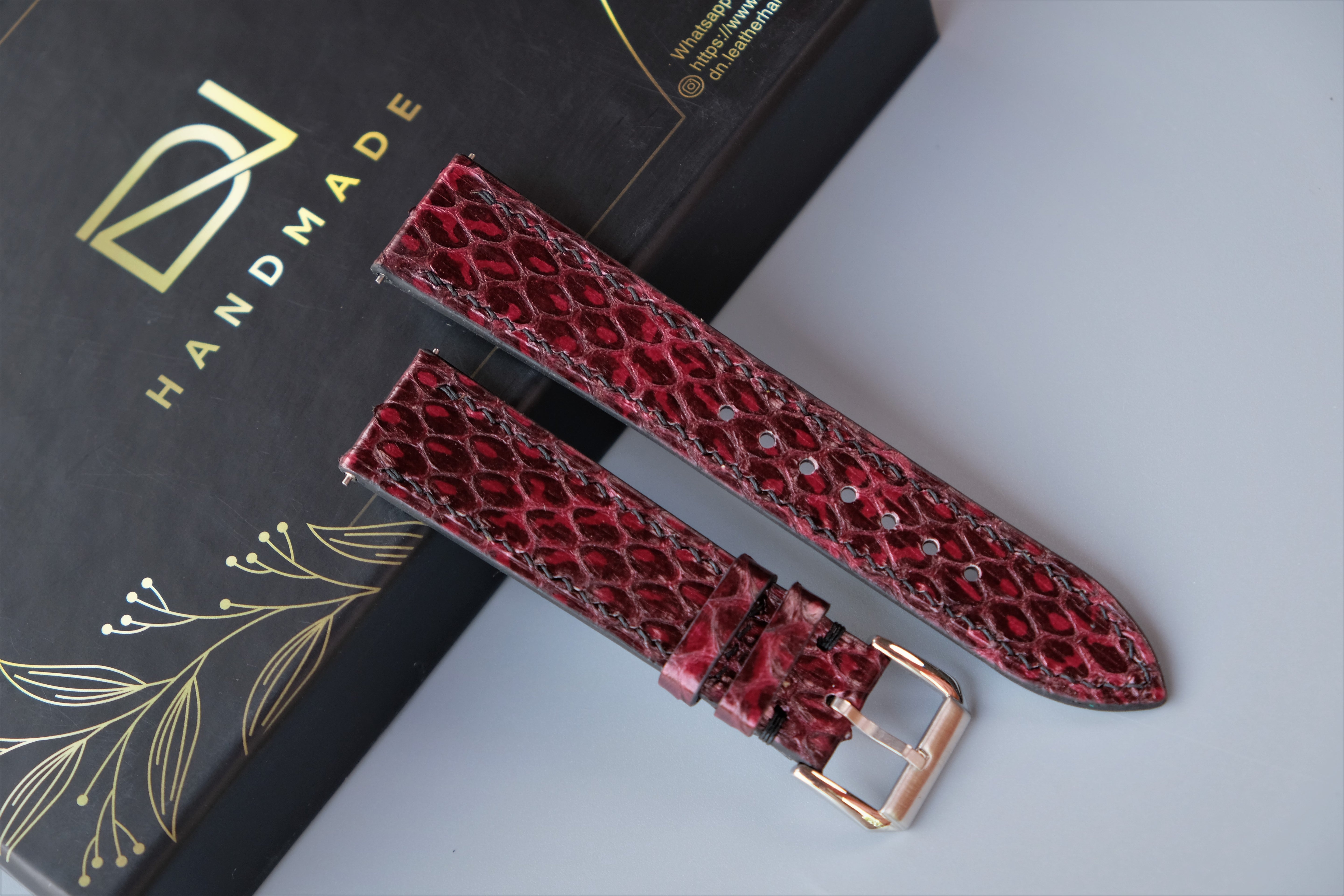 Snakeskin Leather Watch Strap