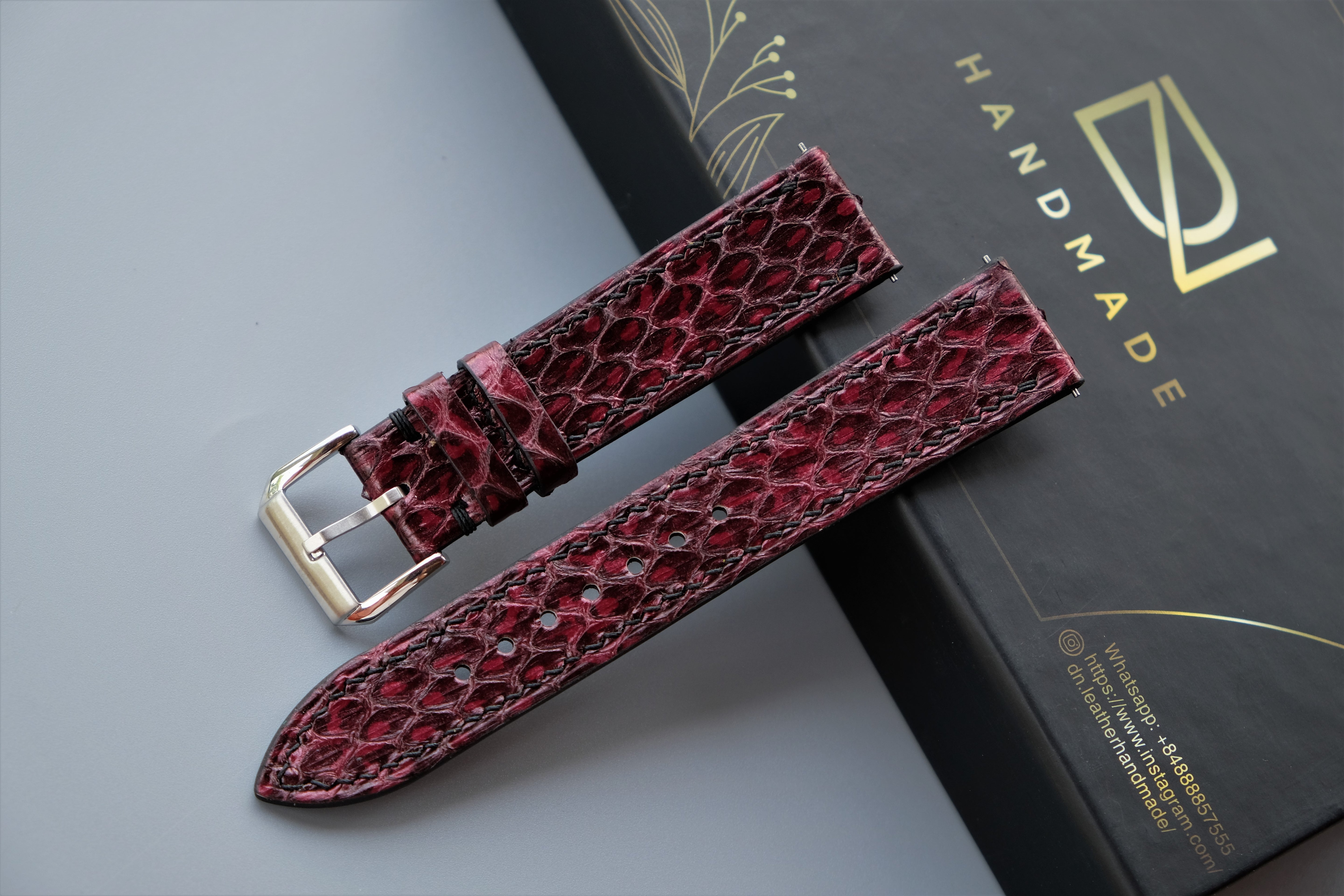 Snakeskin Leather Watch Strap