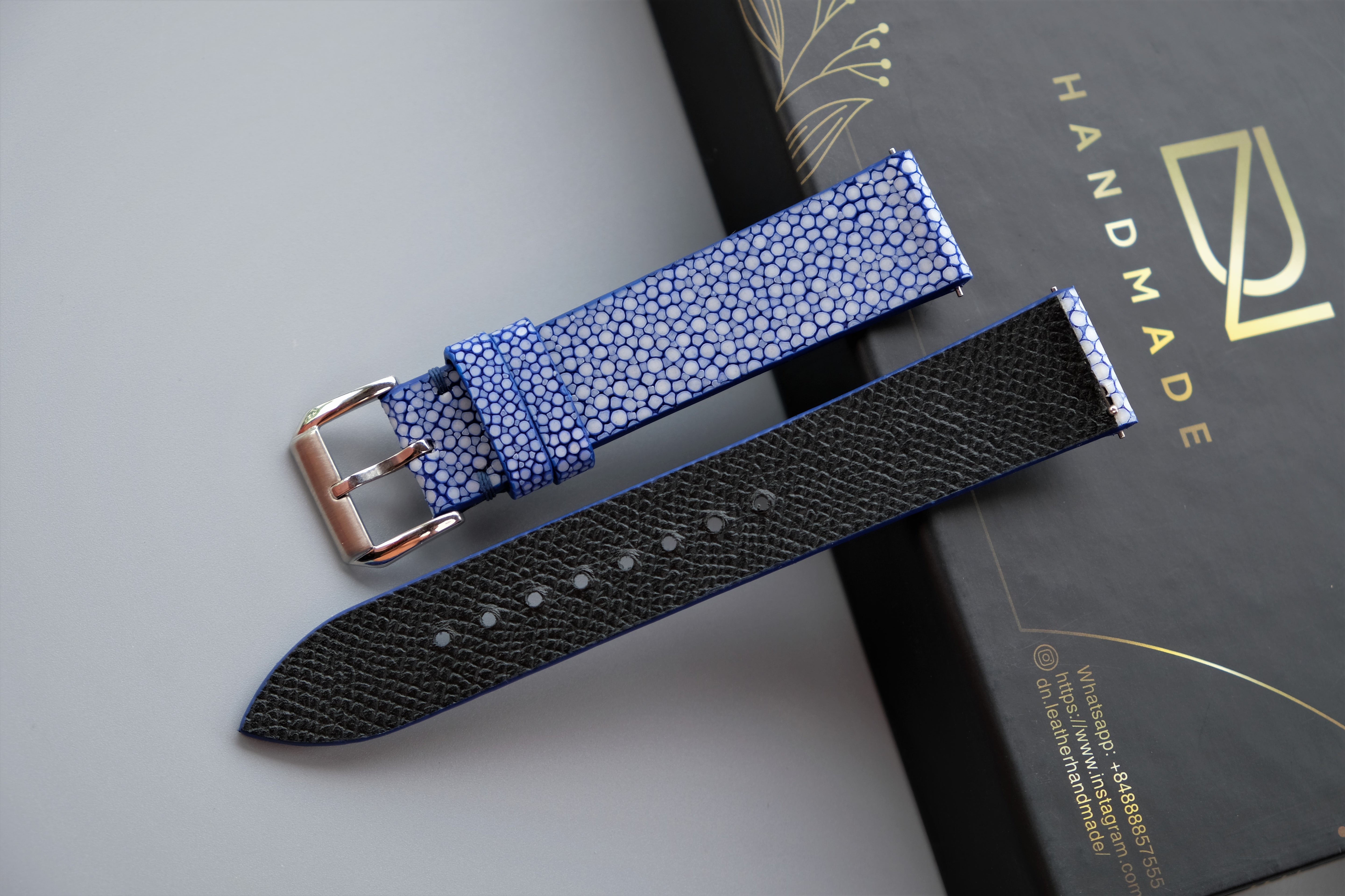 Blue Stingray Watch Strap 1 Pearl In The Center