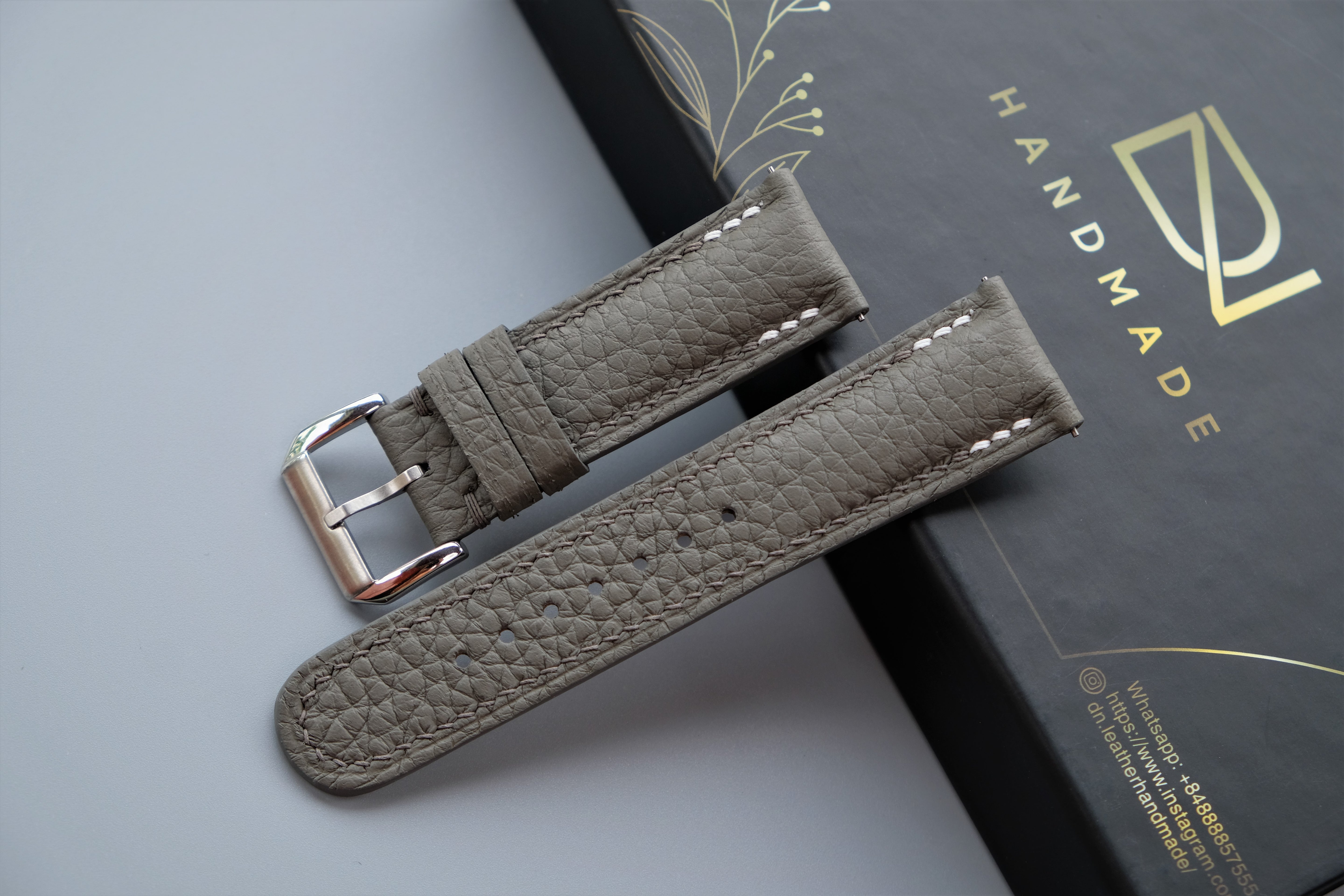Gray ToGo Leather Watch Strap