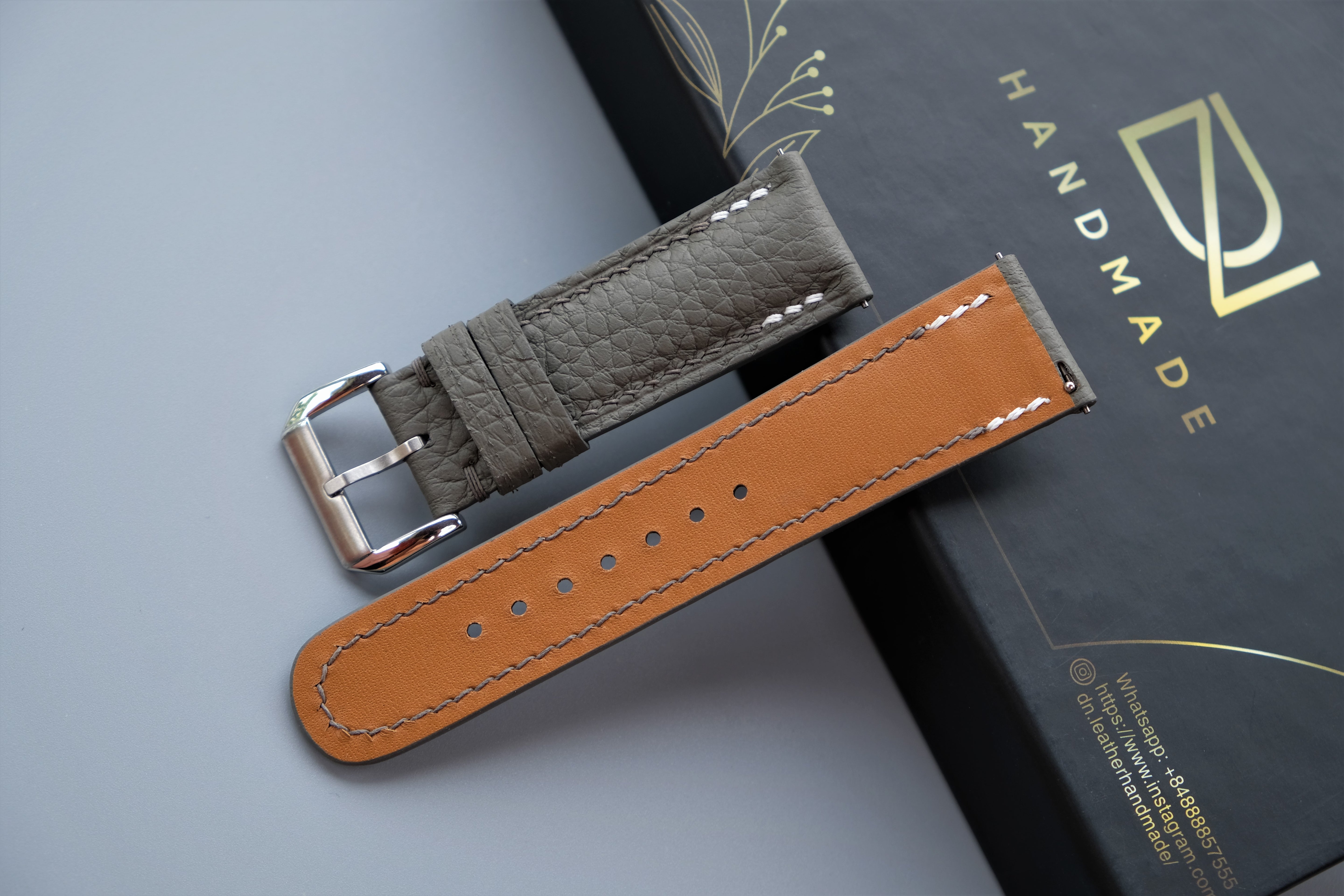 Gray ToGo Leather Watch Strap