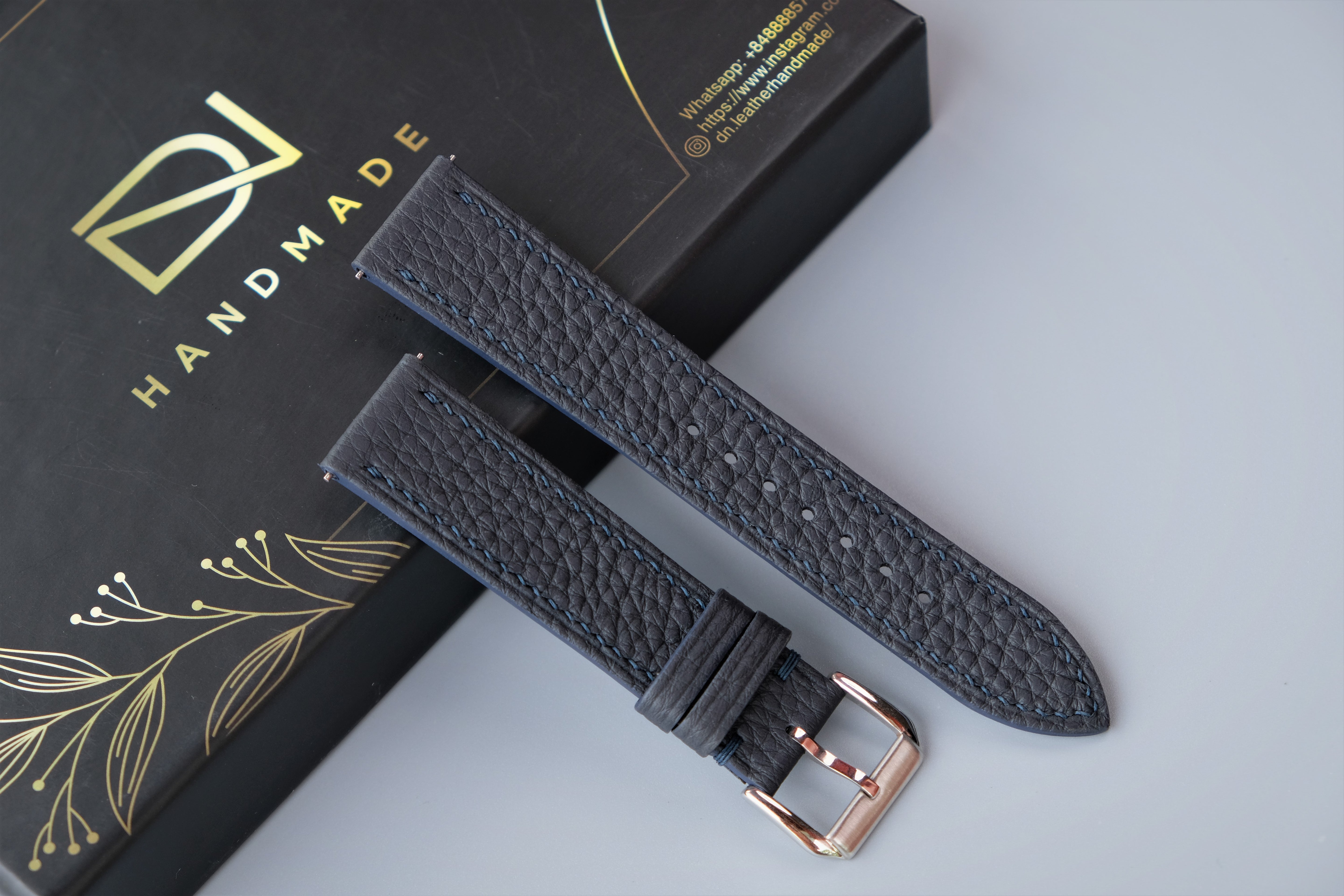 Dark Navy TOGO Calf Leather Watch Strap