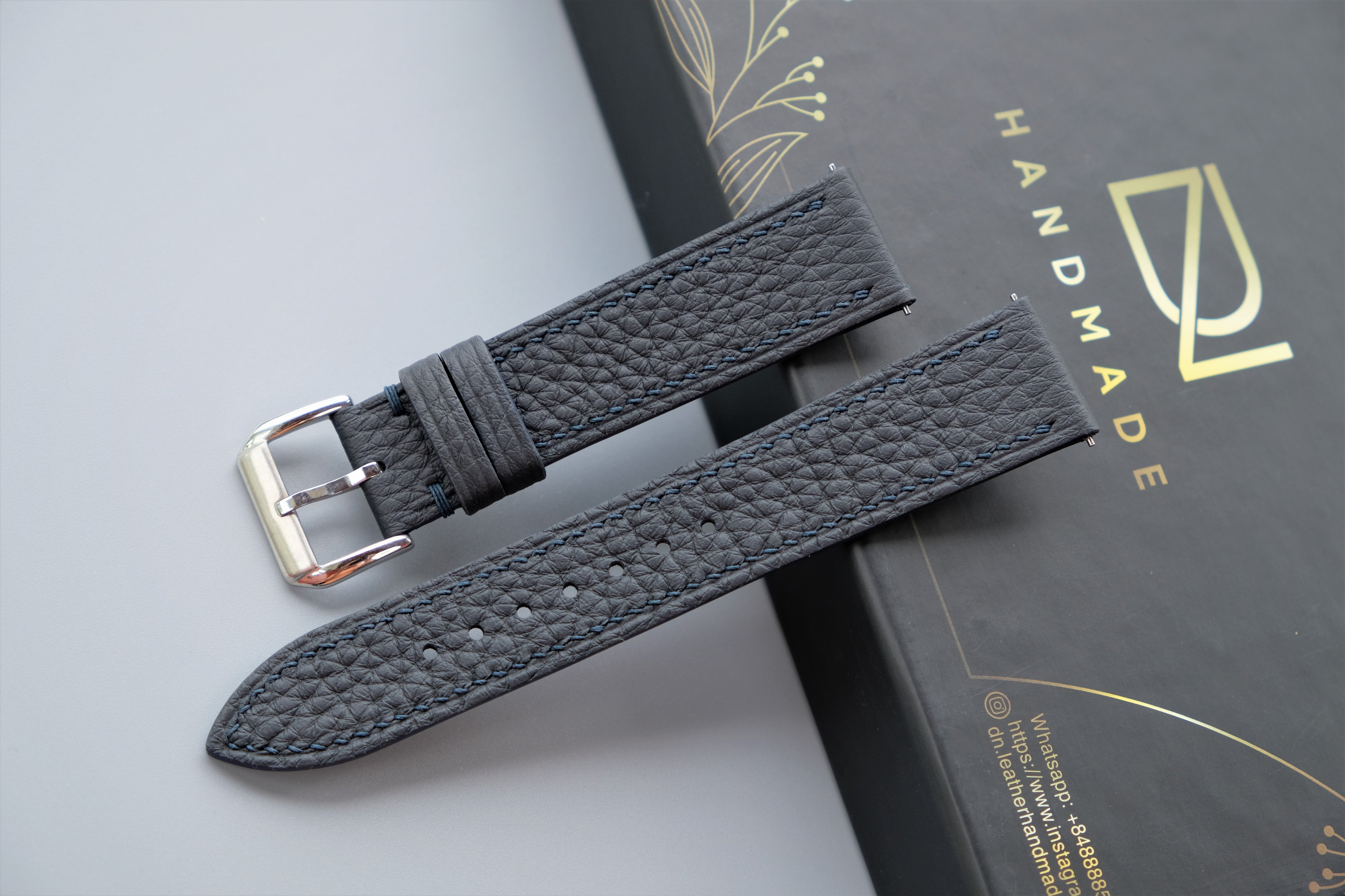 Dark Navy TOGO Calf Leather Watch Strap