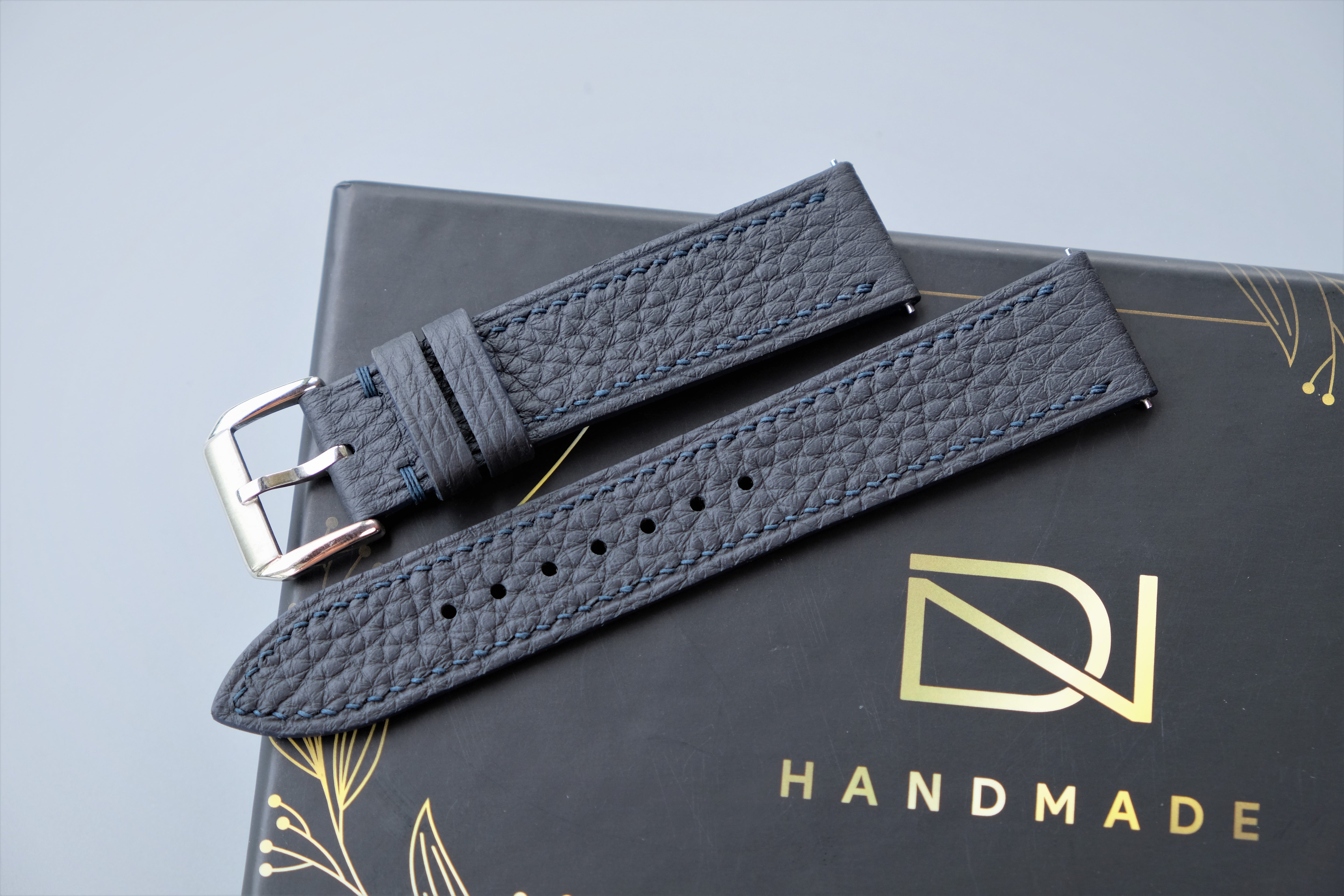 Dark Navy TOGO Calf Leather Watch Strap