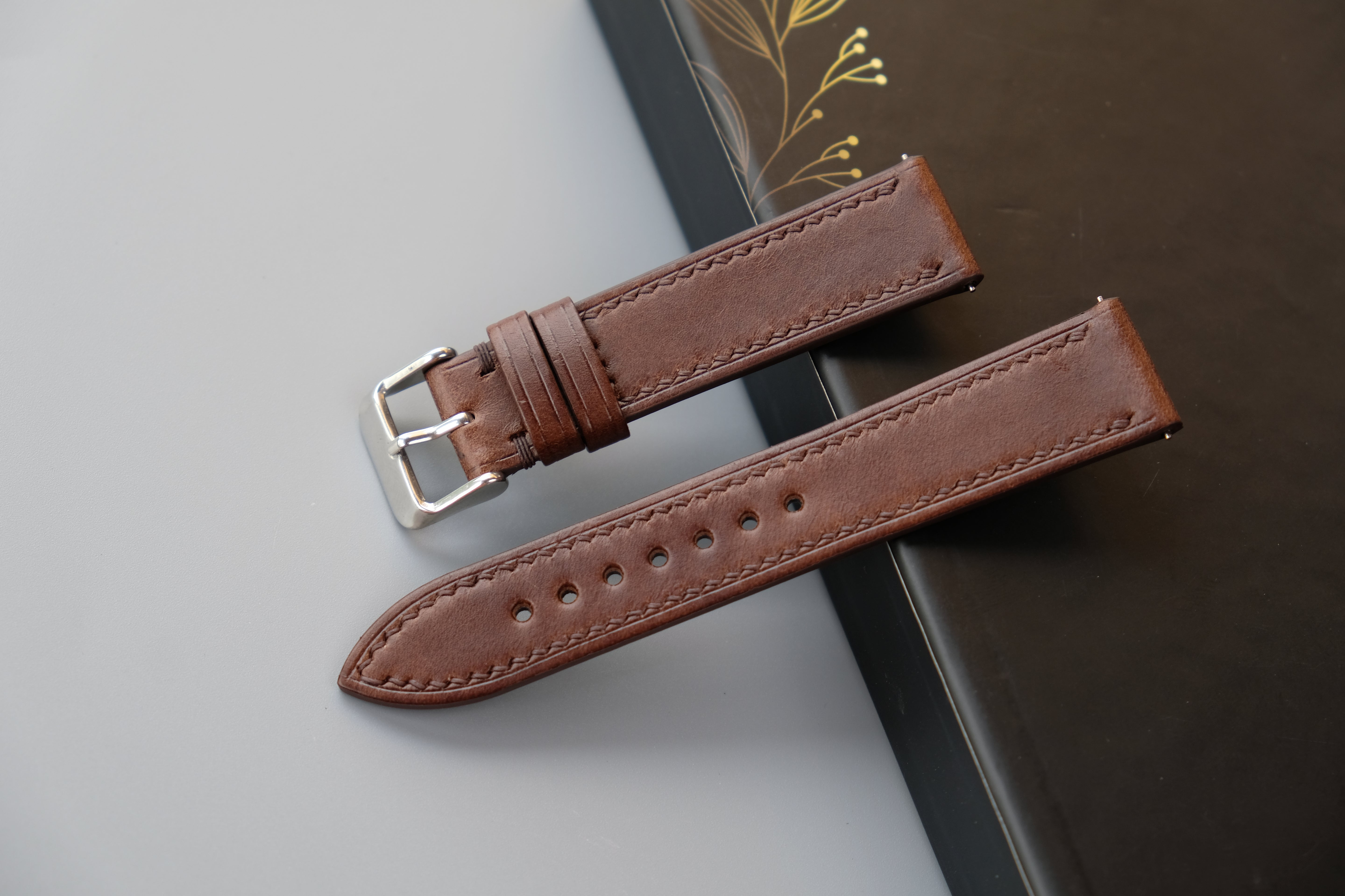 Brown Italian Leather Watch Strap – BUTTERO MUSEUM – Custom Sizes 10mm to 26mm