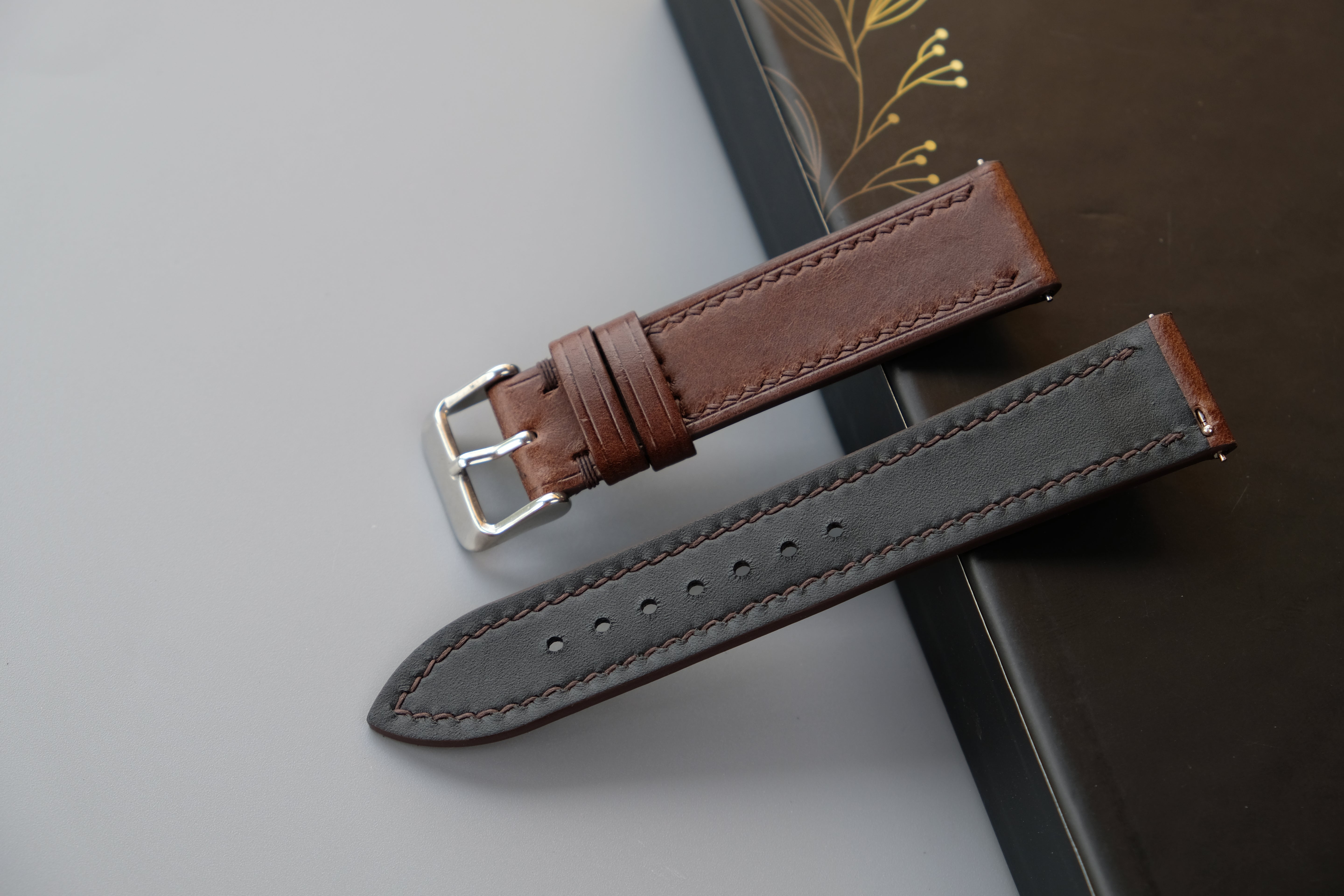 Brown Italian Leather Watch Strap – BUTTERO MUSEUM – Custom Sizes 10mm to 26mm