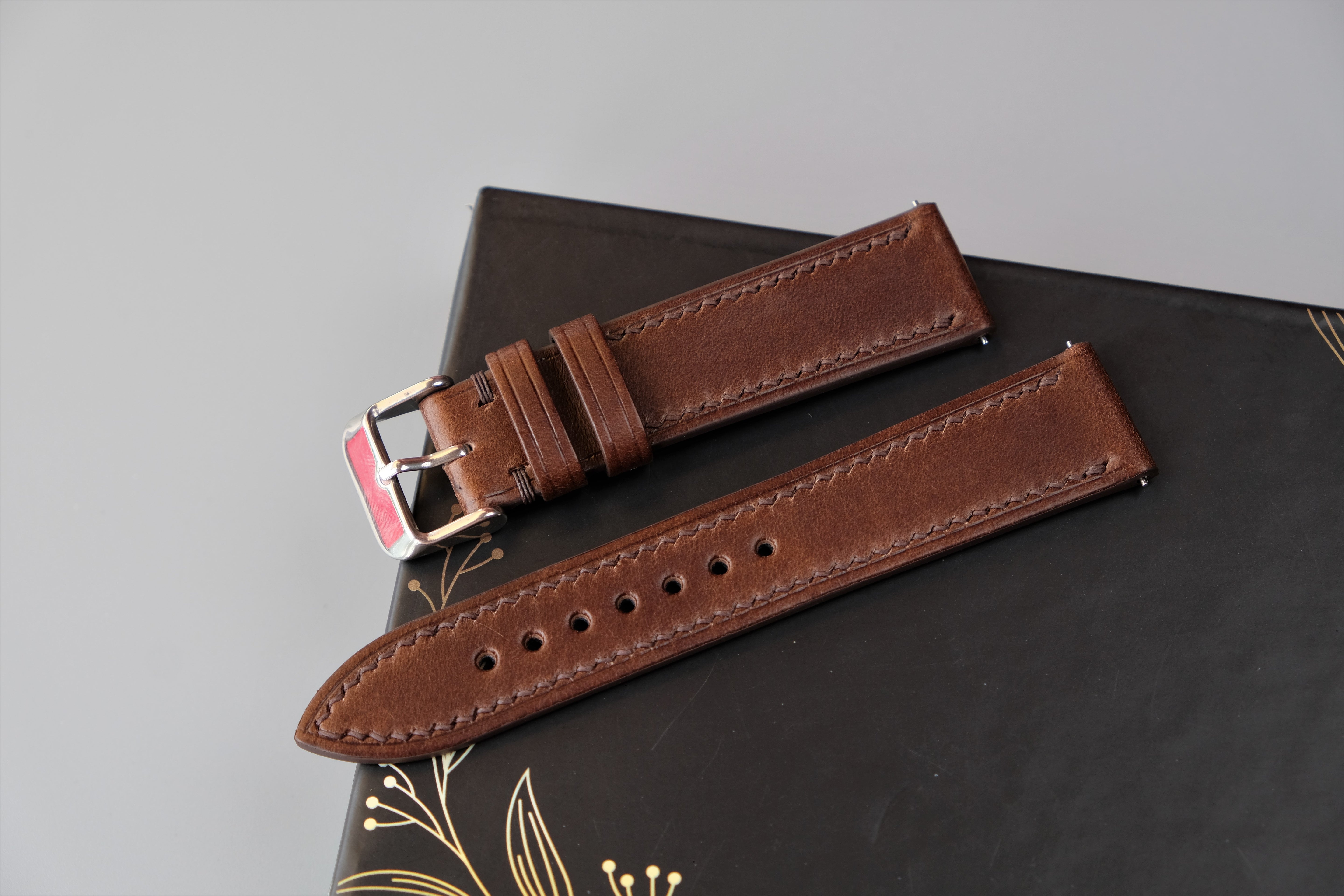 Brown Italian Leather Watch Strap – BUTTERO MUSEUM – Custom Sizes 10mm to 26mm