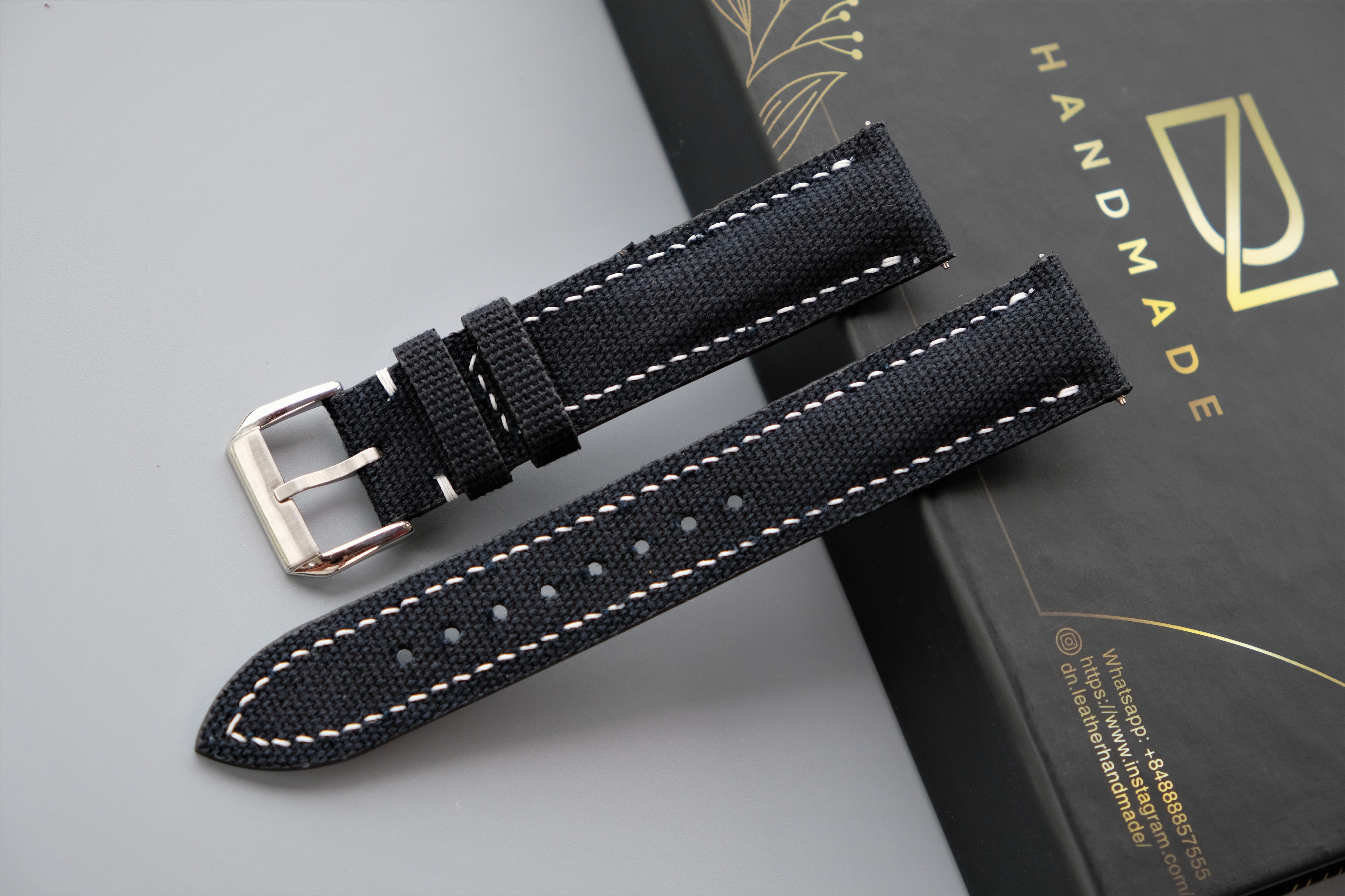 Black Canvas Watch Strap
