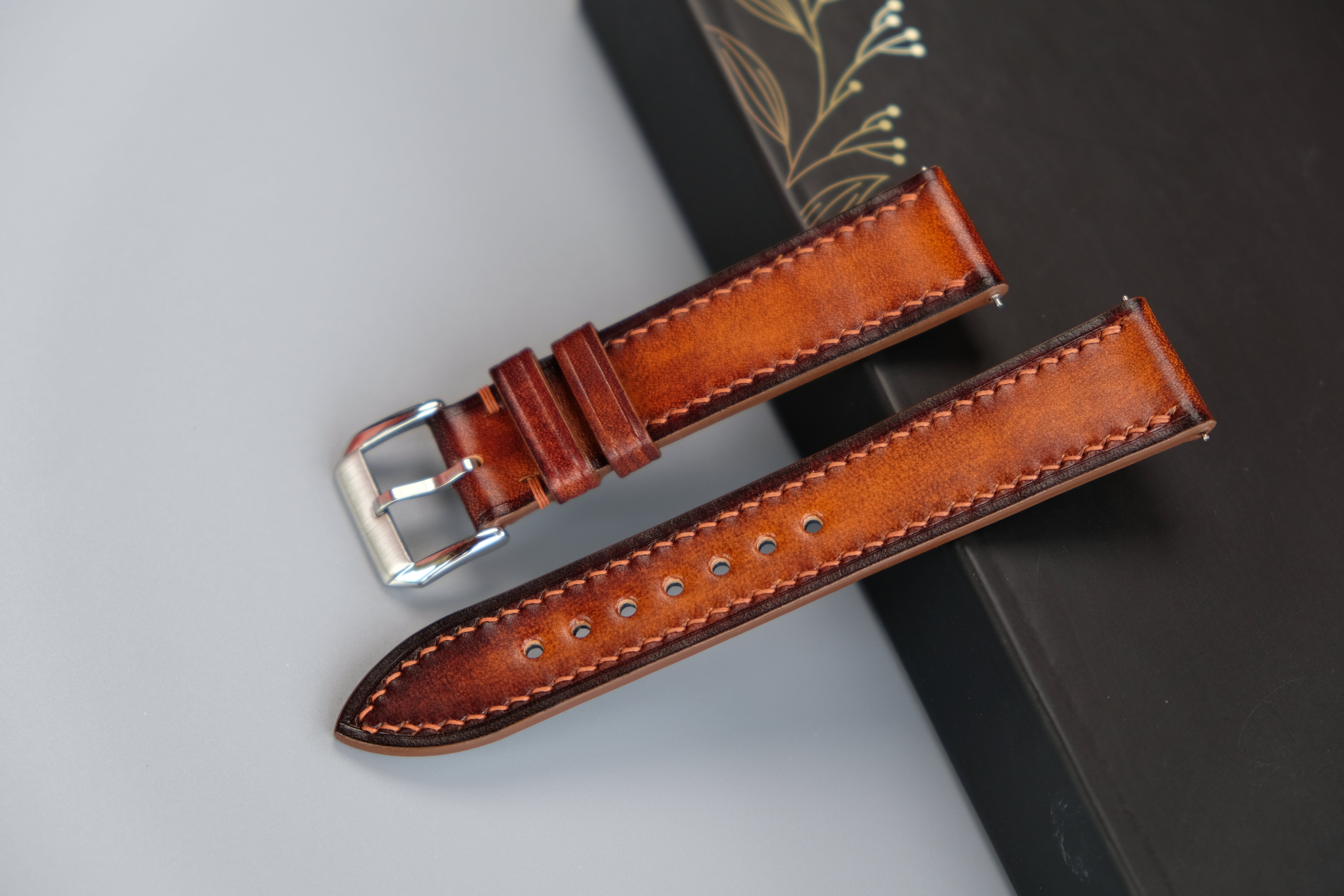 PATINA Light Brown Veg-Tan Leather Watch Strap – Custom Sizes 10mm to 26mm