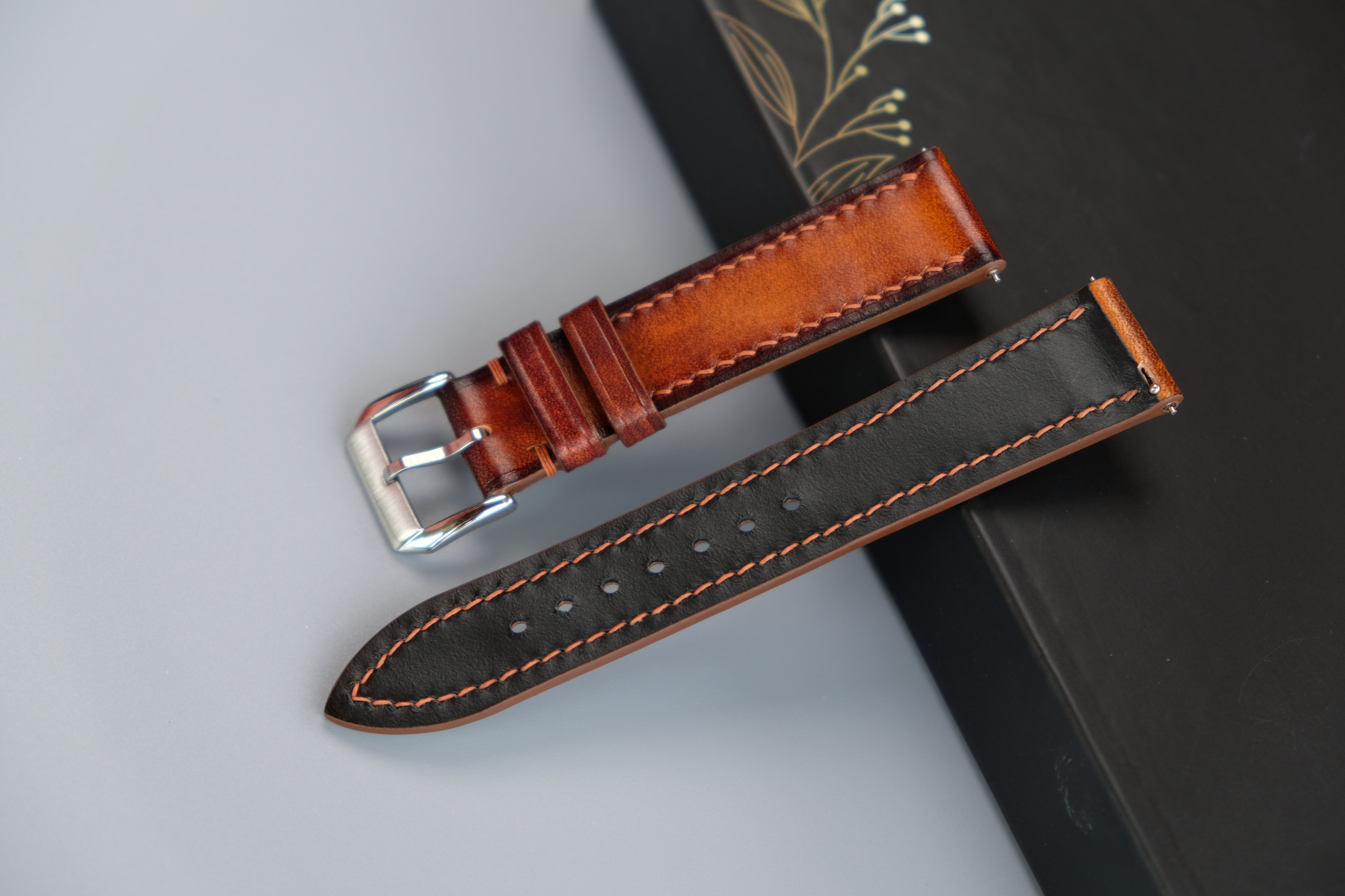 PATINA Light Brown Veg-Tan Leather Watch Strap – Custom Sizes 10mm to 26mm