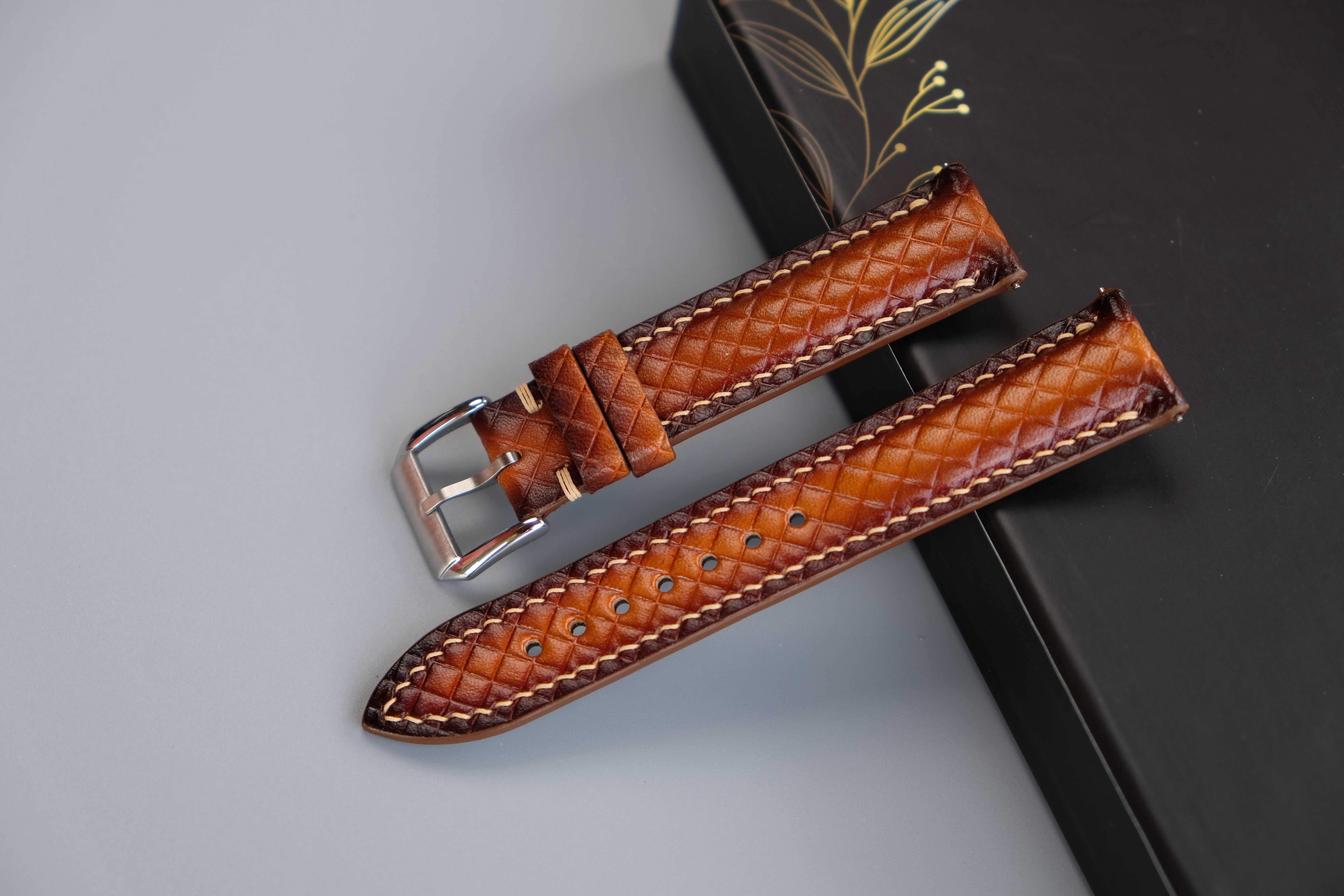 PATINA Light Brown Veg-Tan Leather Watch Strap – Custom Sizes 10mm to 26mm