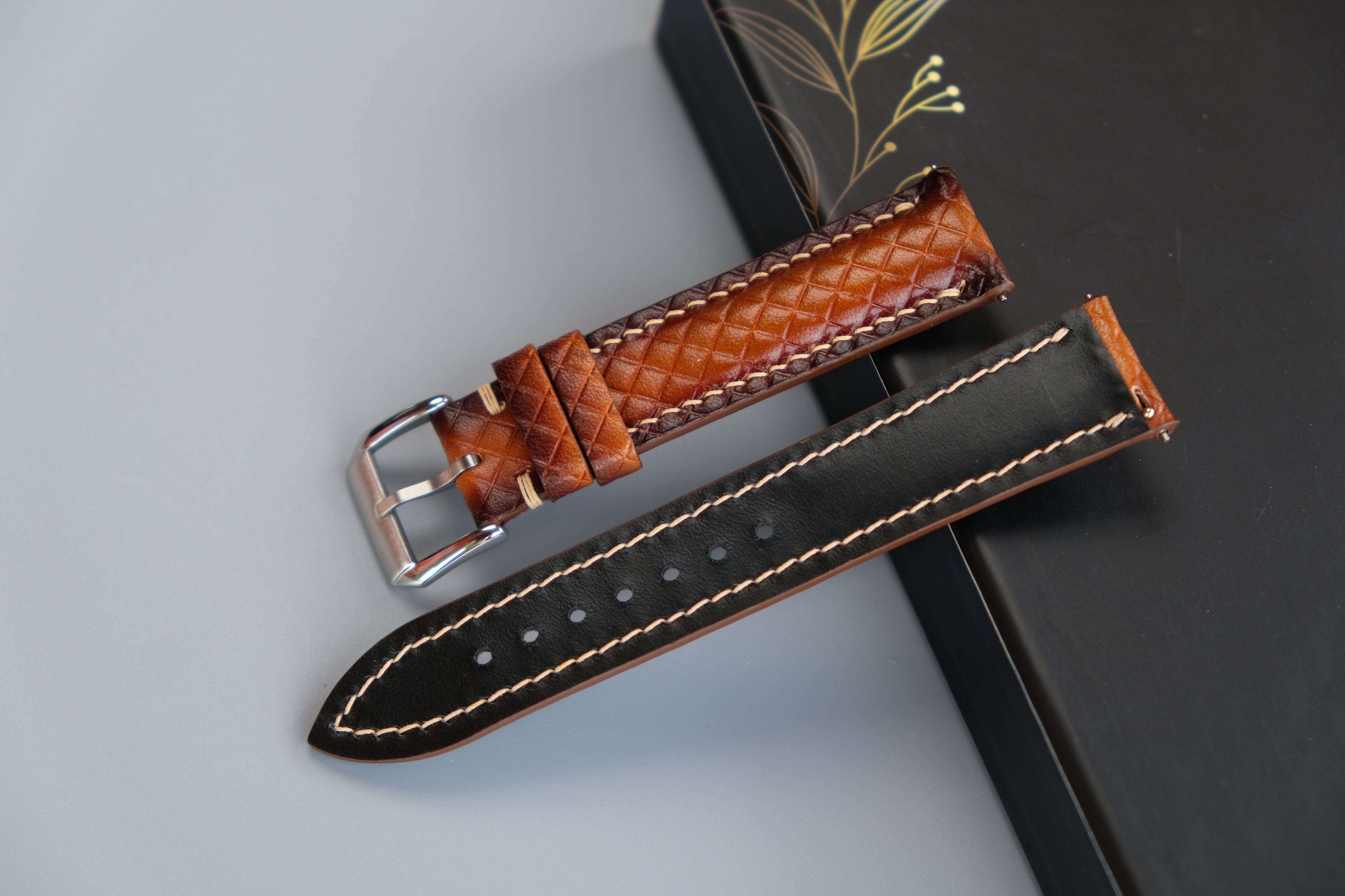 PATINA Light Brown Veg-Tan Leather Watch Strap – Custom Sizes 10mm to 26mm