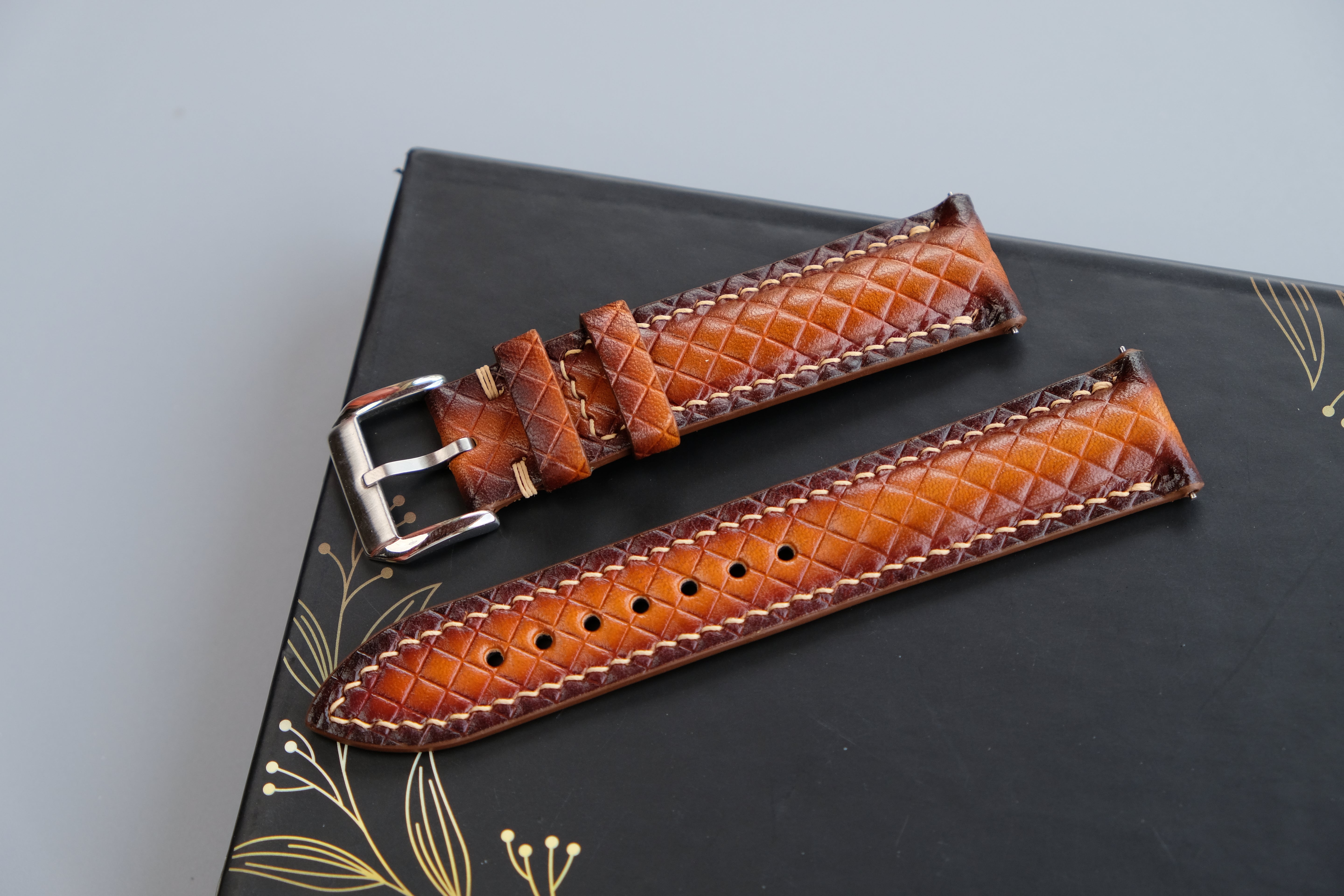PATINA Light Brown Veg-Tan Leather Watch Strap – Custom Sizes 10mm to 26mm