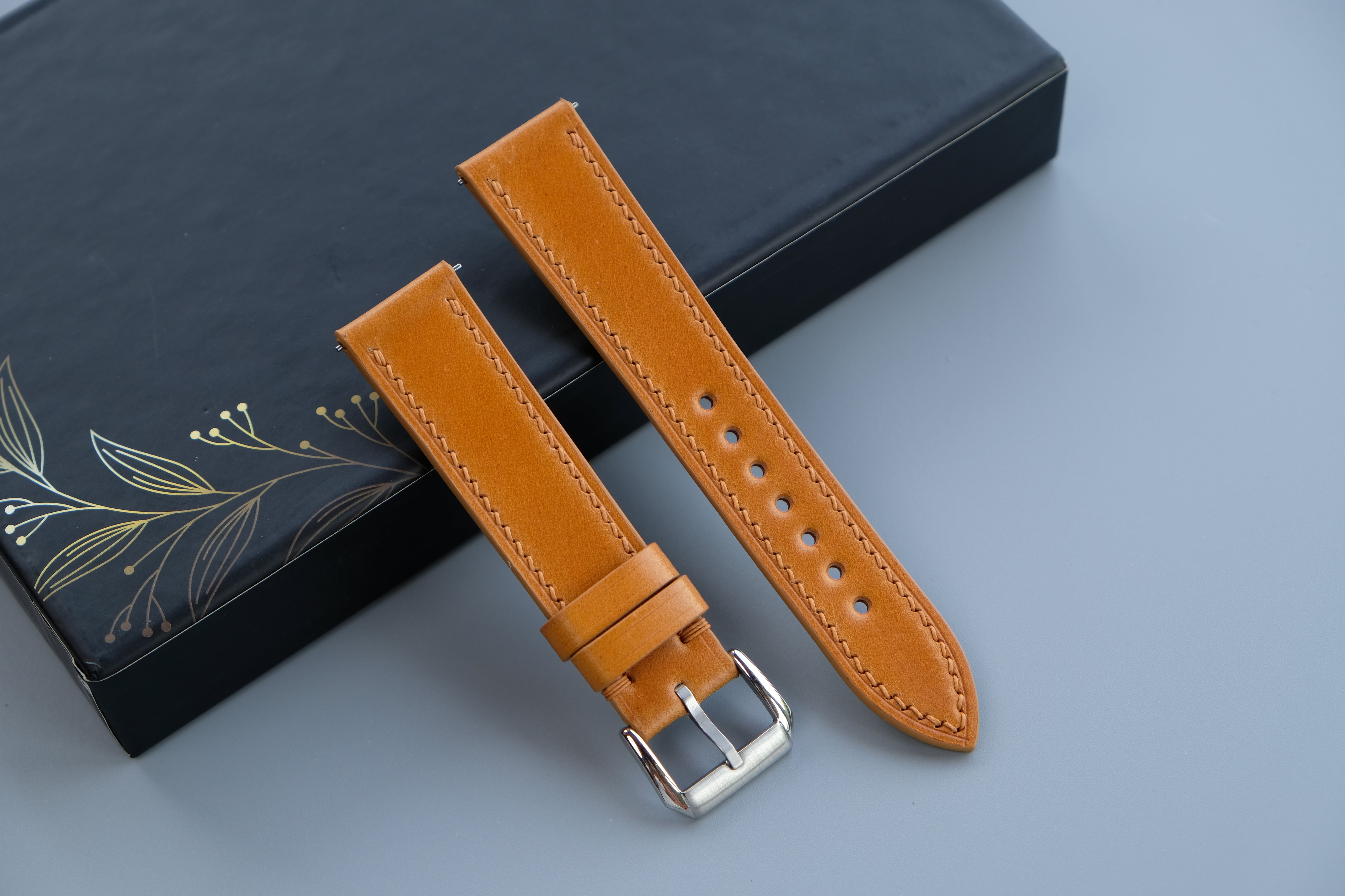 Whisky Shinki Hikaku Shell Cordovan Strap - Custom Sizes 10mm to 26mm