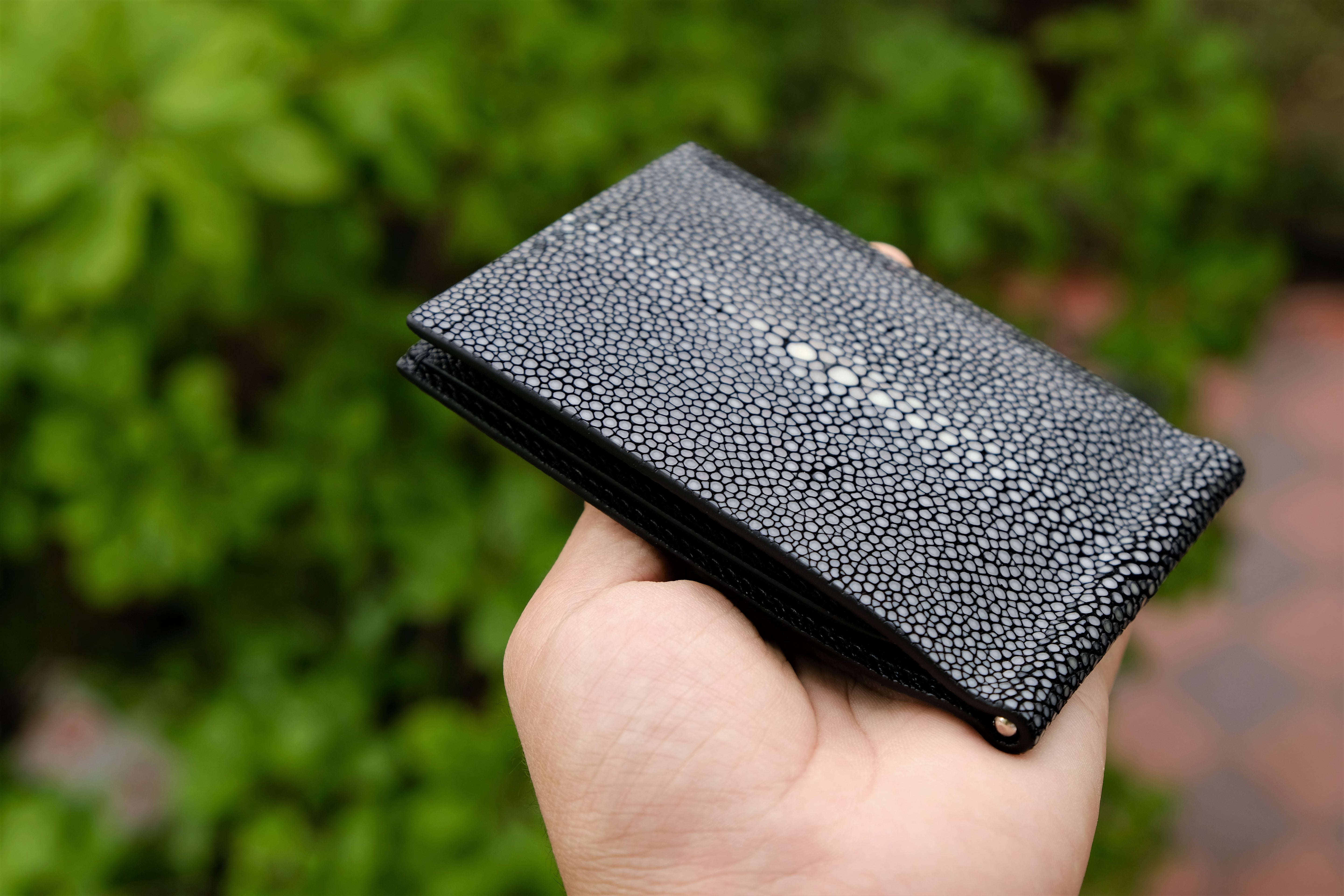 Black Stingray Leather Money Clip Wallet