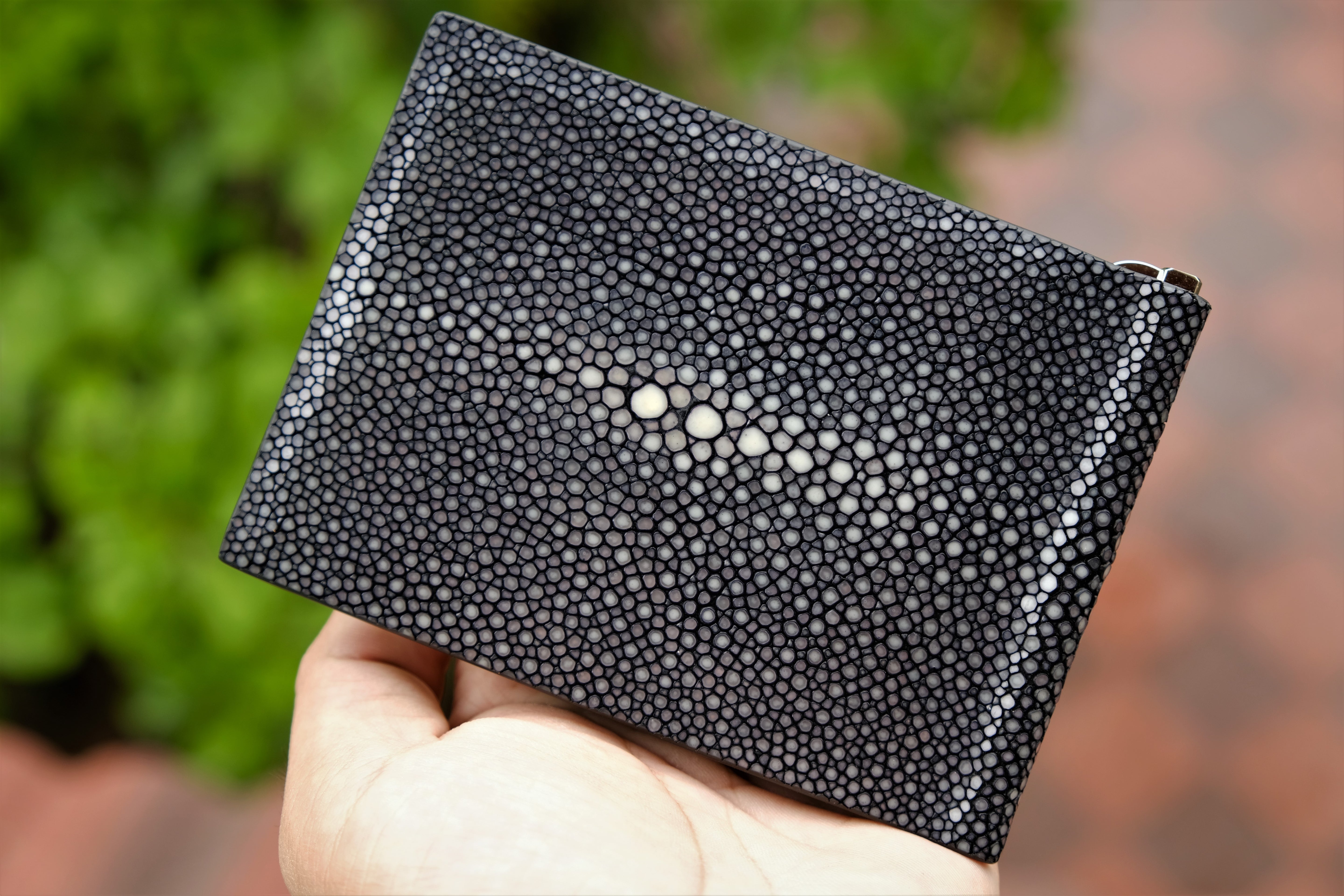 Black Stingray Leather Money Clip Wallet