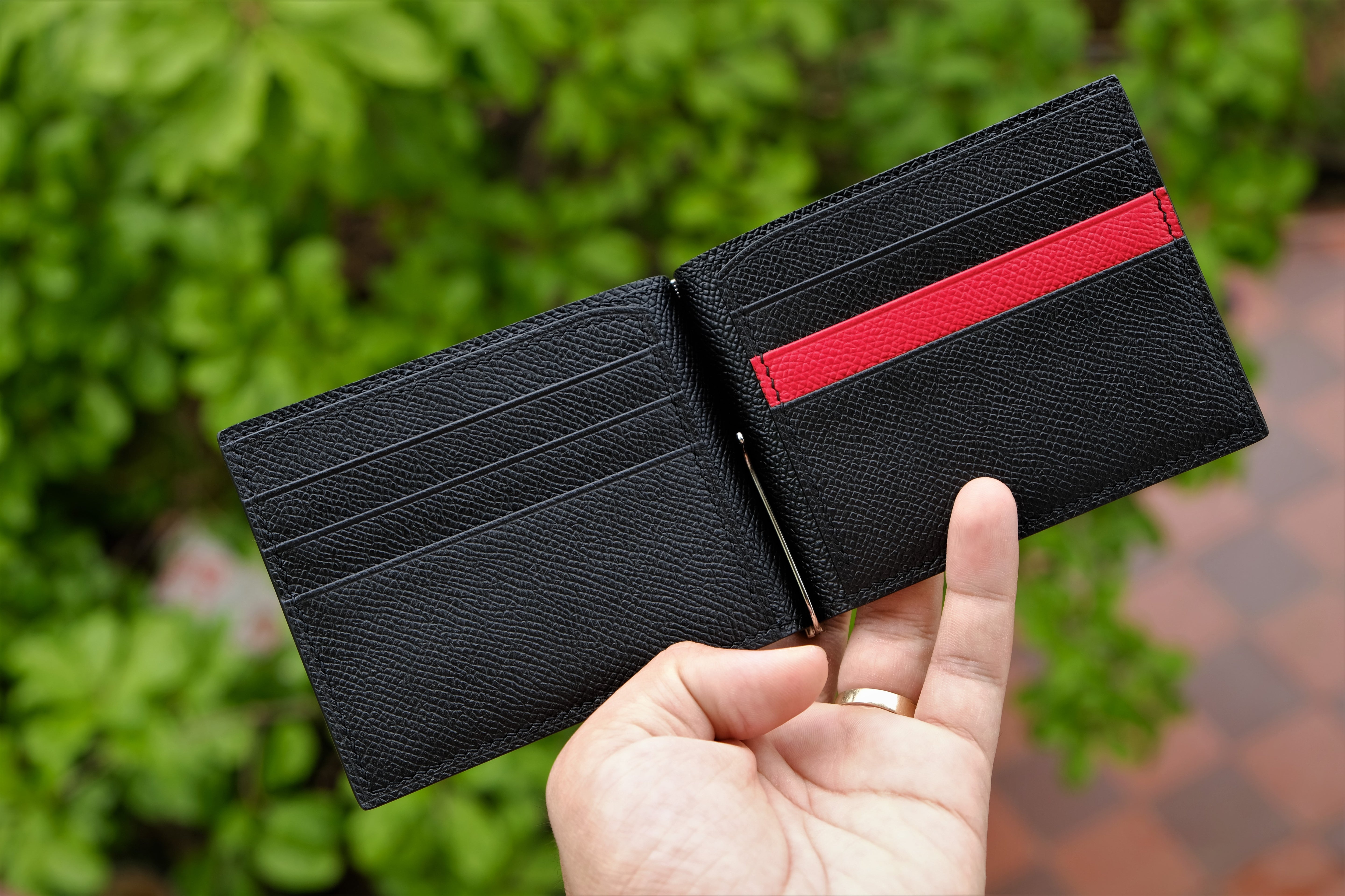 Black Stingray Leather Money Clip Wallet