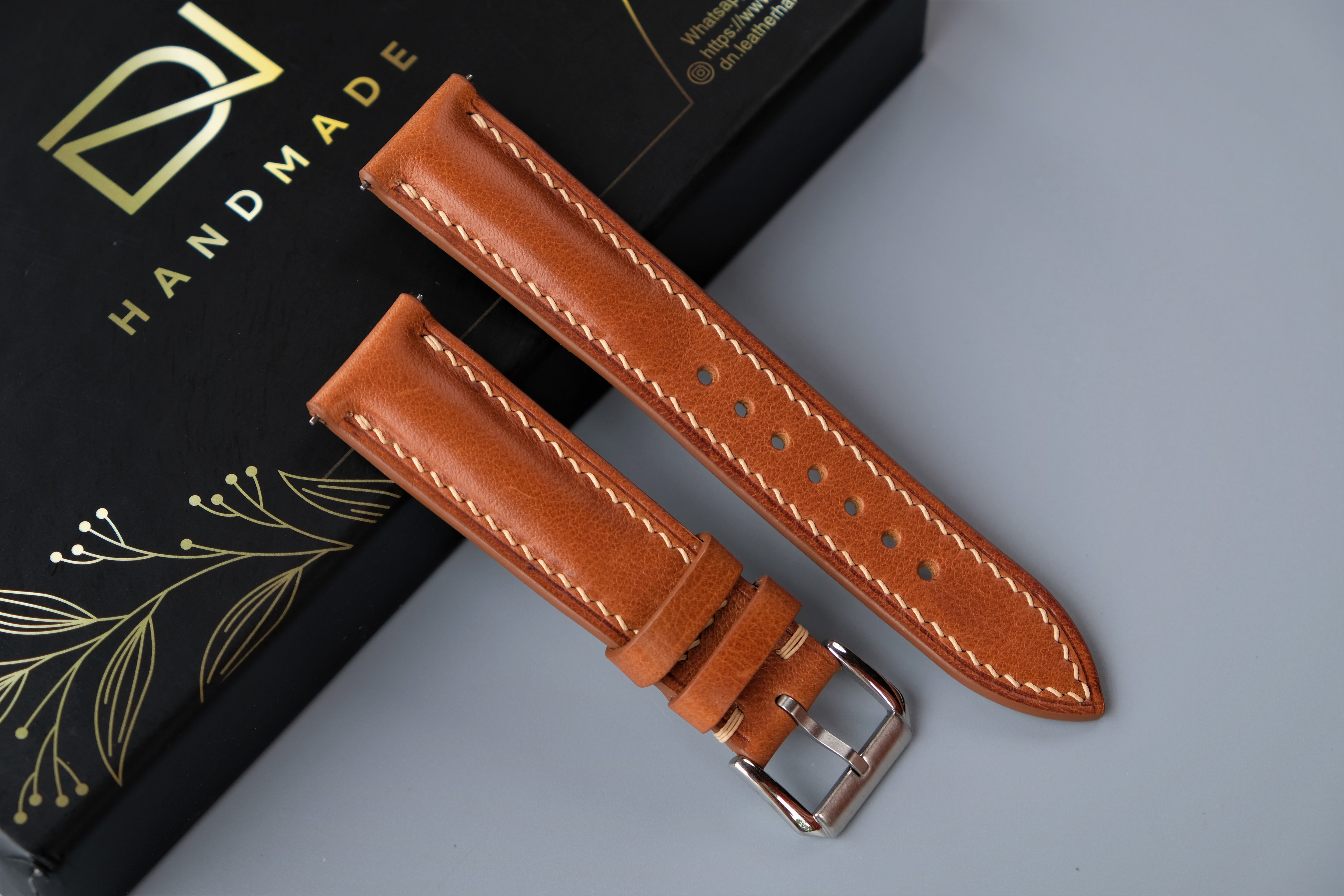 Gold Vachetta Calf Leather Watch Strap – Custom Sizes 10mm to 26mm