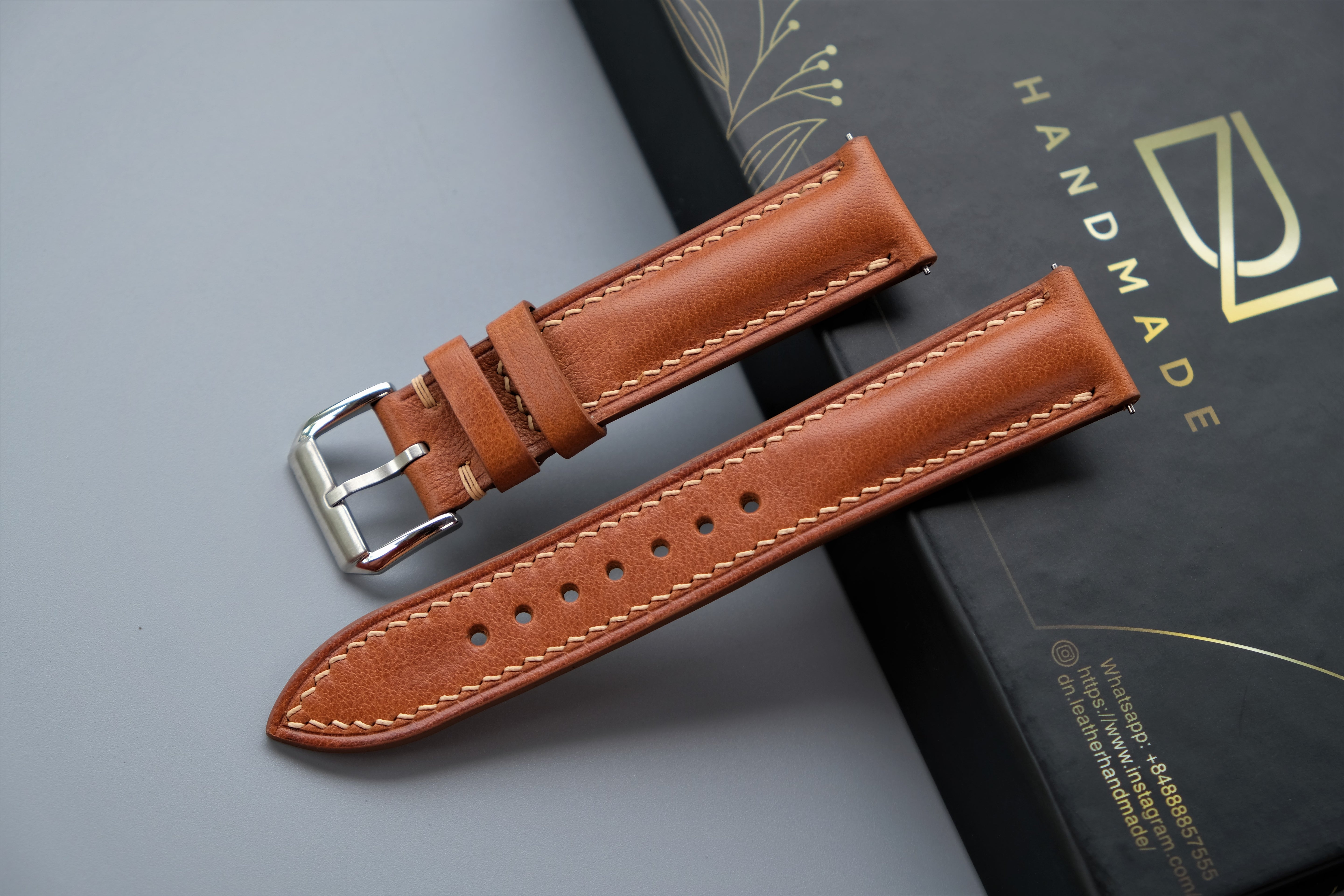 Gold Vachetta Calf Leather Watch Strap – Custom Sizes 10mm to 26mm