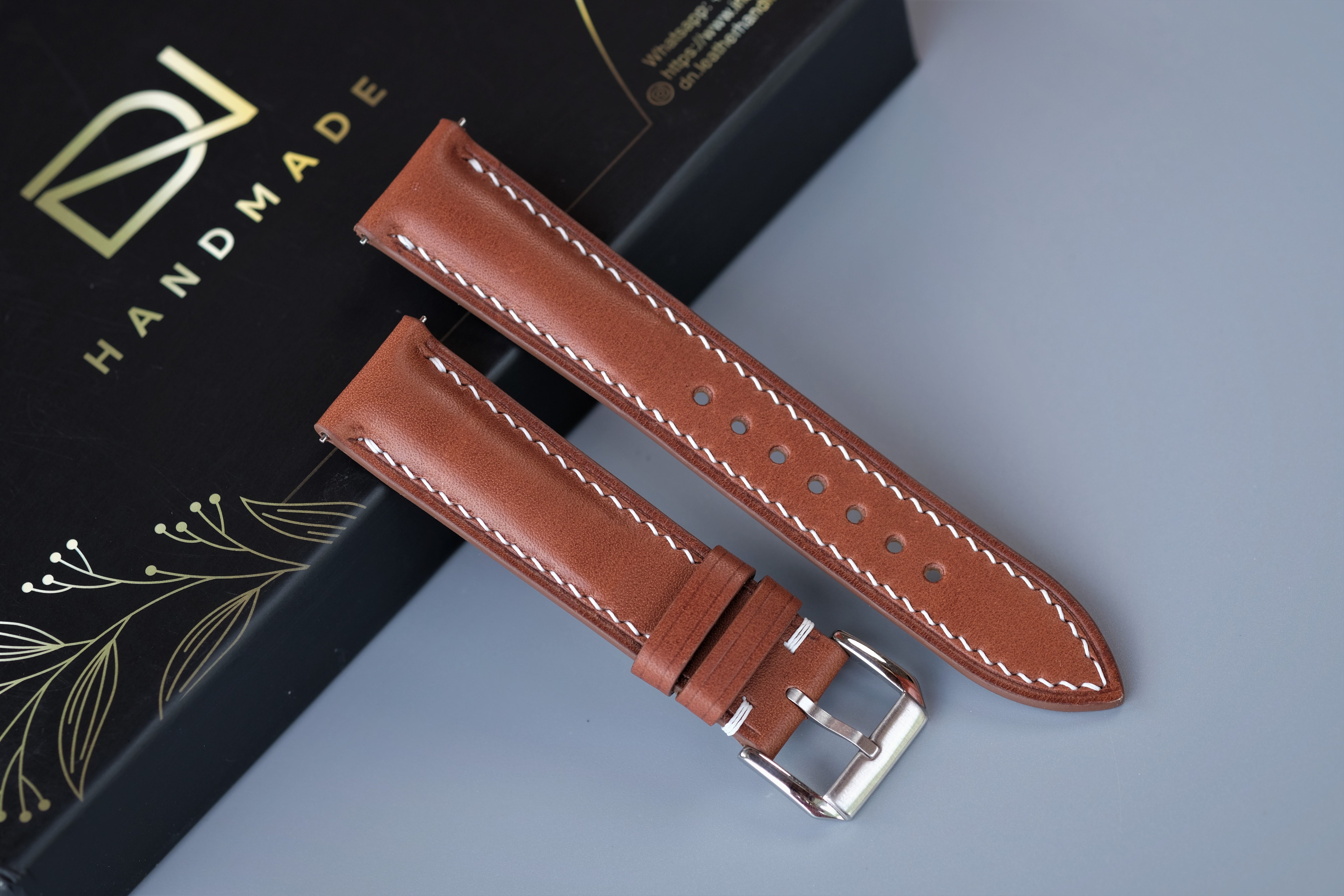 Brown Buttero Leather Watch Strap – Custom Sizes 10mm to 26mm
