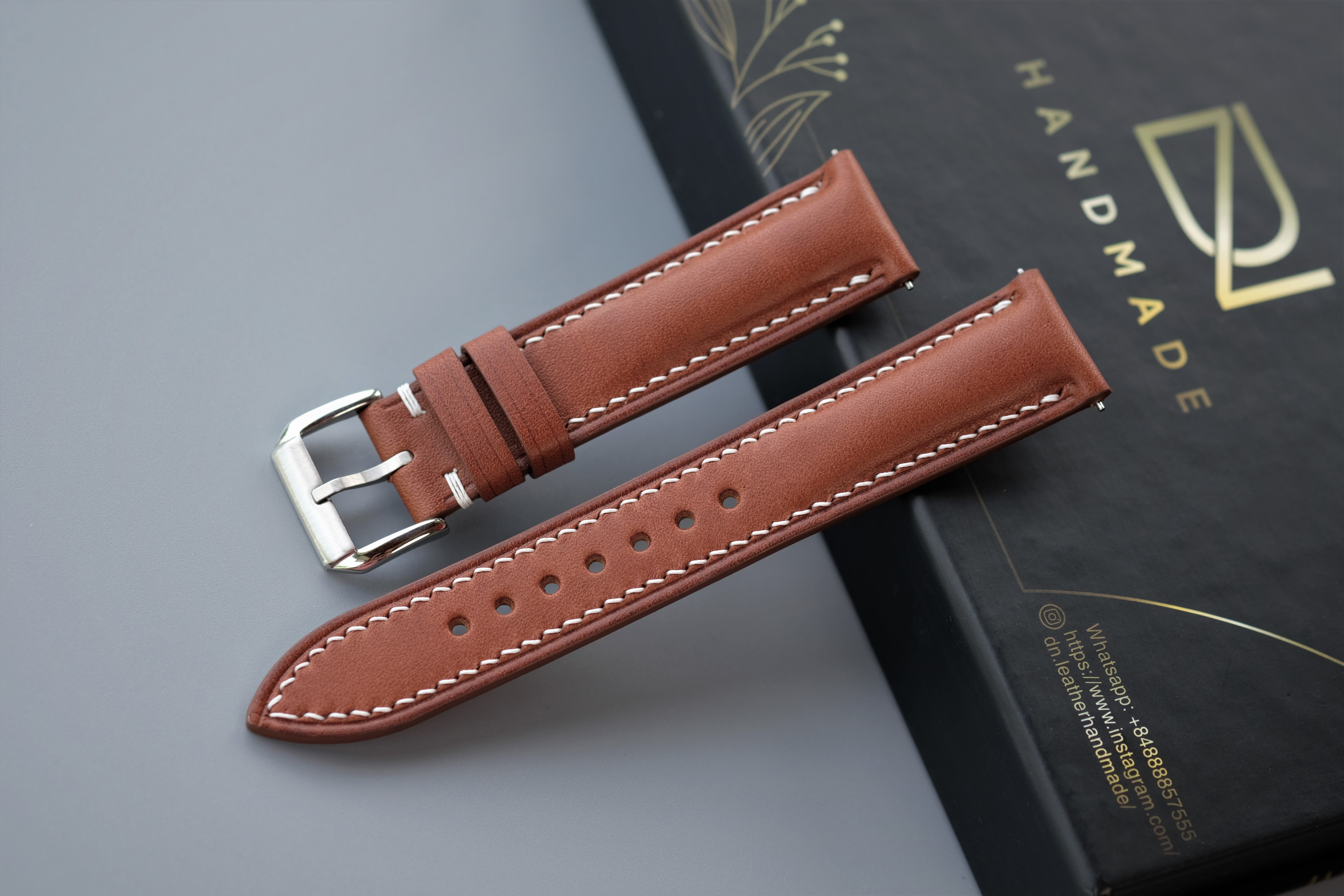 Brown Buttero Leather Watch Strap – Custom Sizes 10mm to 26mm