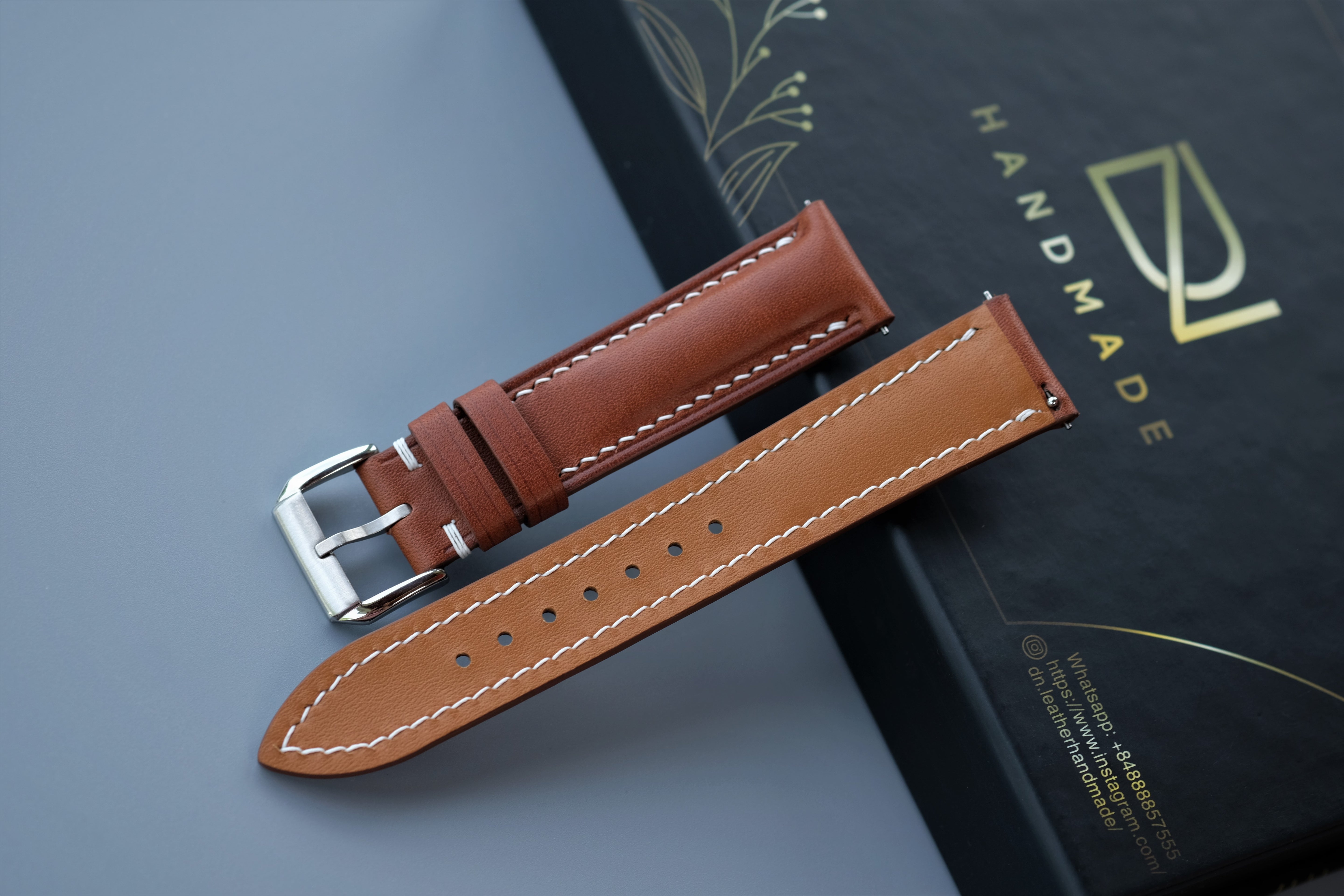 Brown Buttero Leather Watch Strap – Custom Sizes 10mm to 26mm -