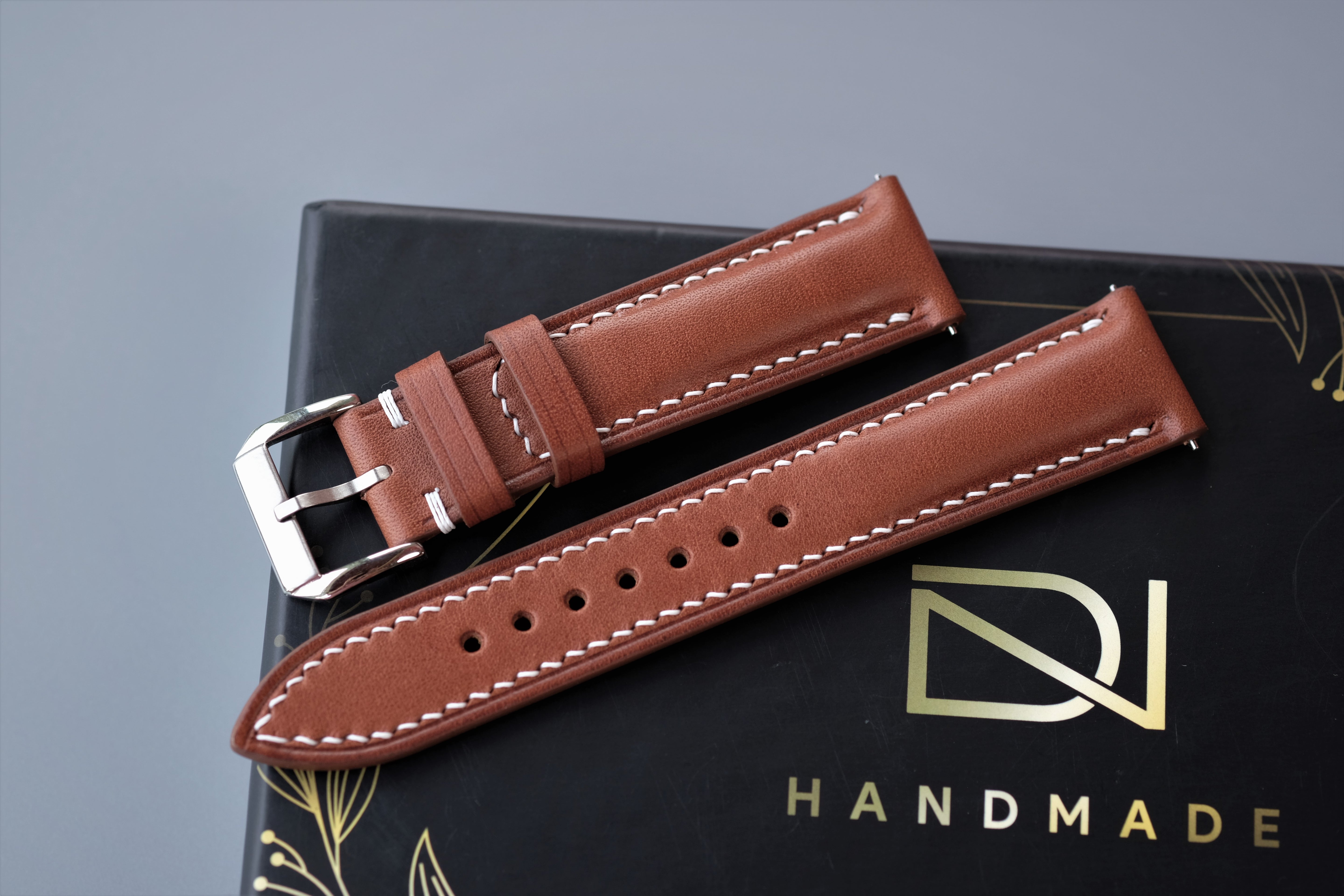 Brown Buttero Leather Watch Strap – Custom Sizes 10mm to 26mm -