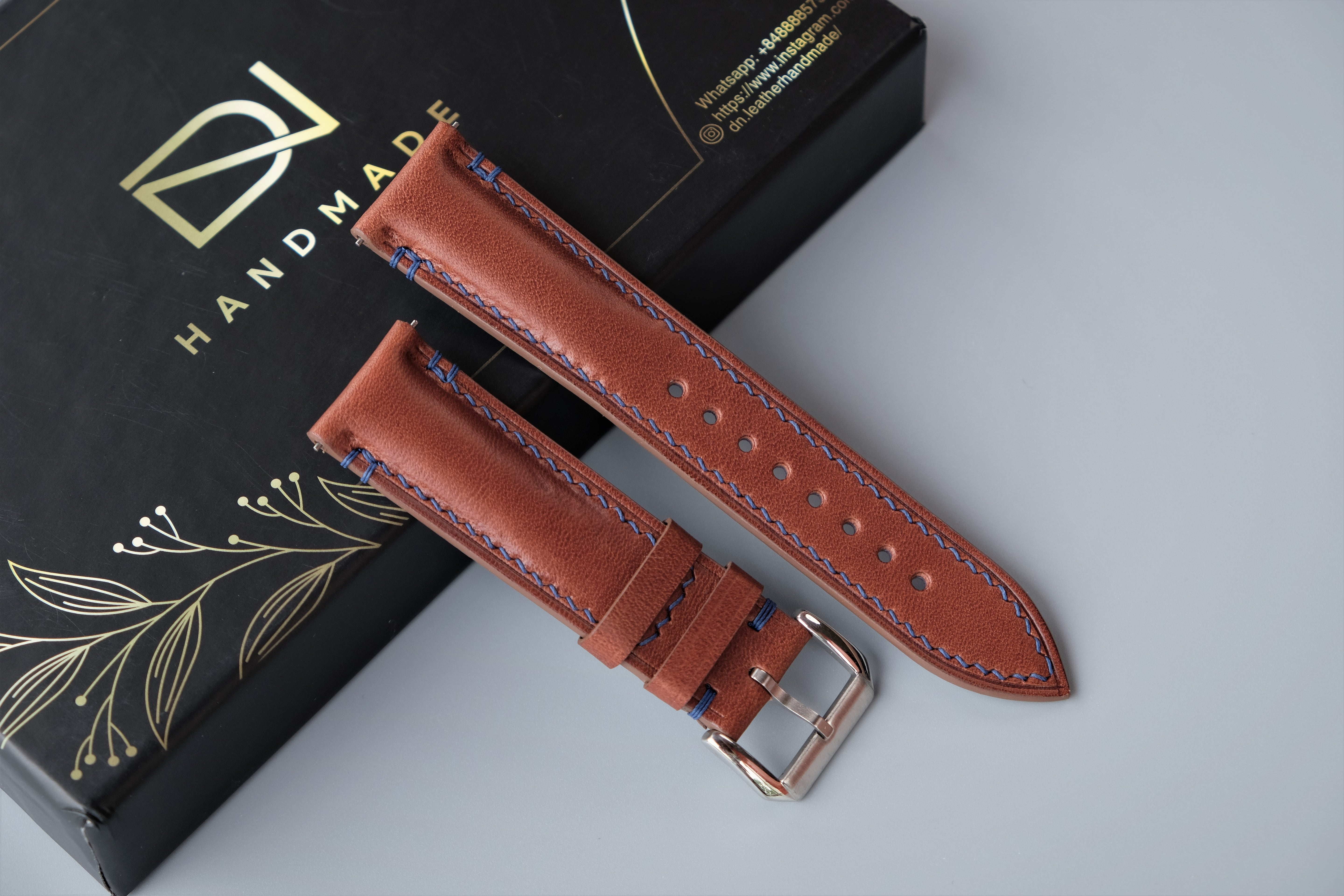 Brown Buttero Leather Watch Strap – Custom Sizes 10mm to 26mm