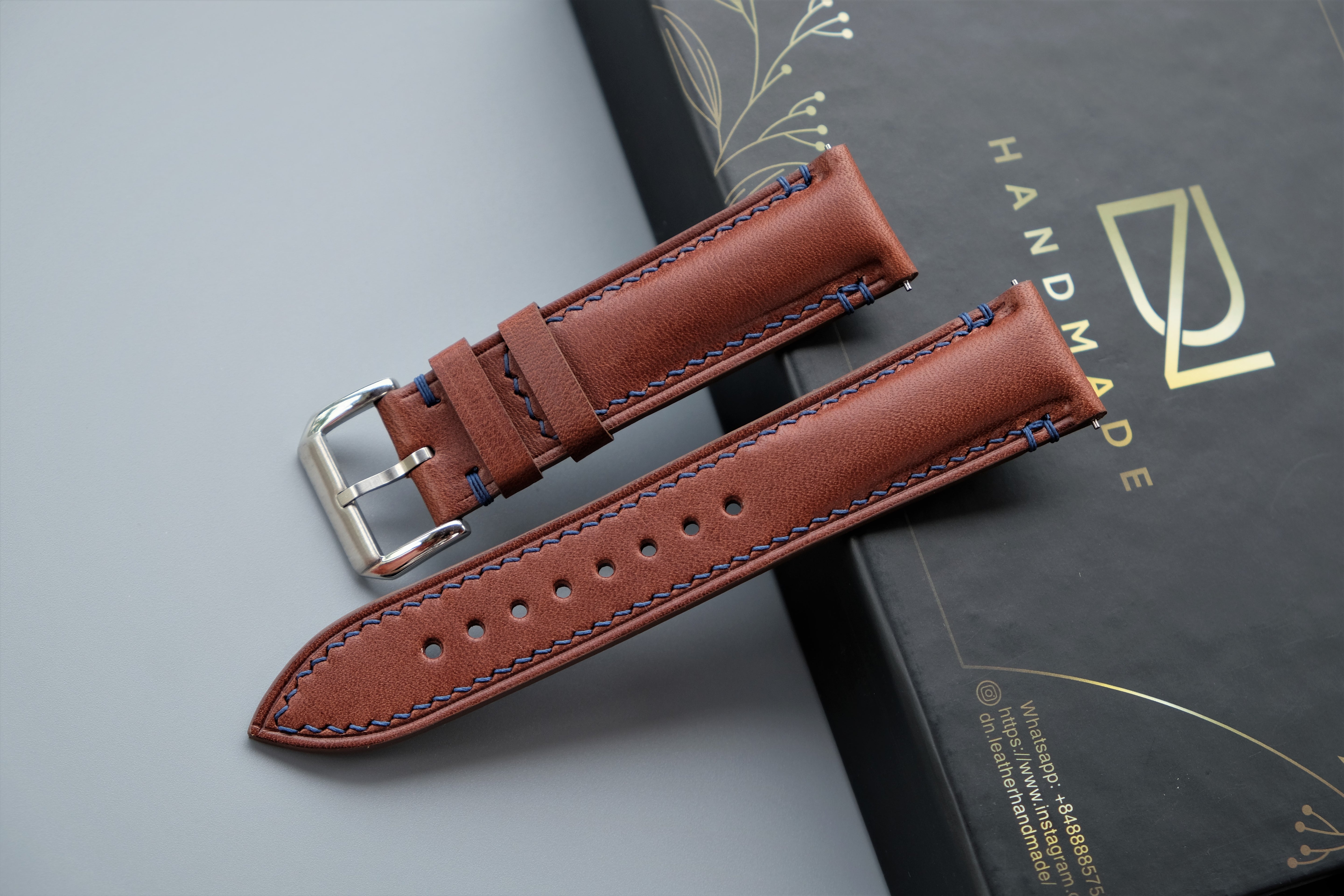 Brown Buttero Leather Watch Strap – Custom Sizes 10mm to 26mm