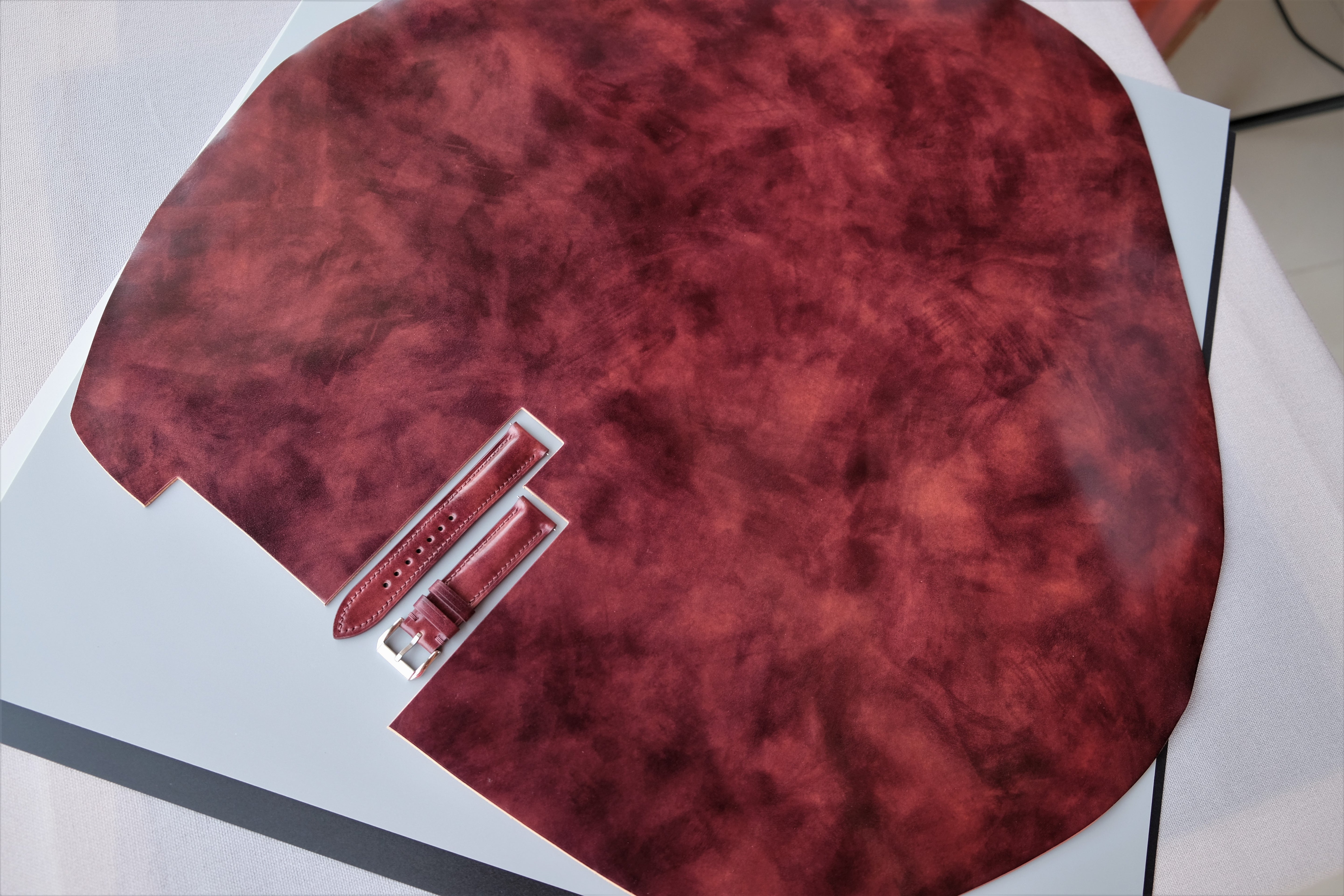 MUSEUM BURGUNDY Rocado Shell Cordovan Watch Strap