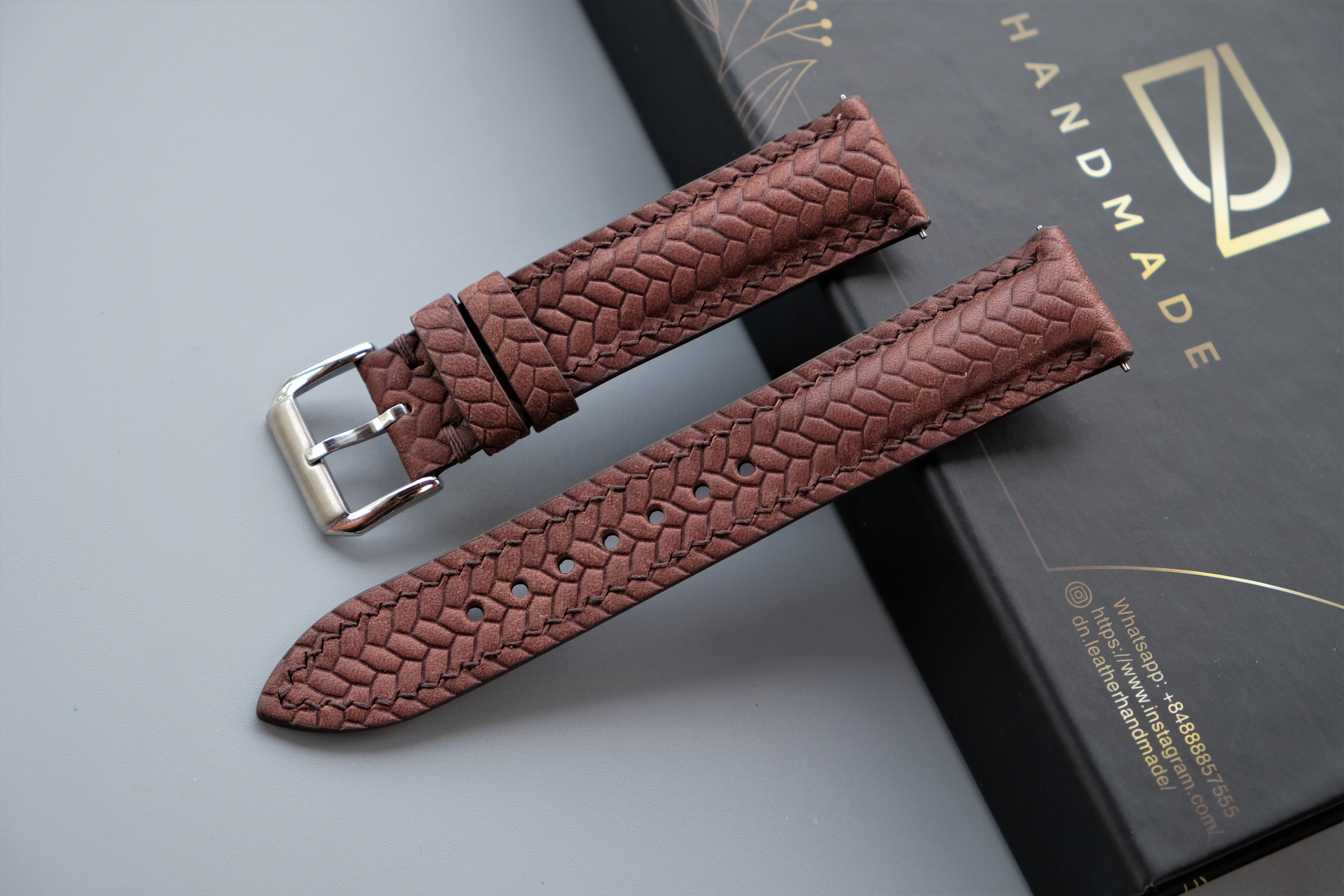 Brown Maya Leather Watch Strap – Custom Sizes 10mm to 26mm