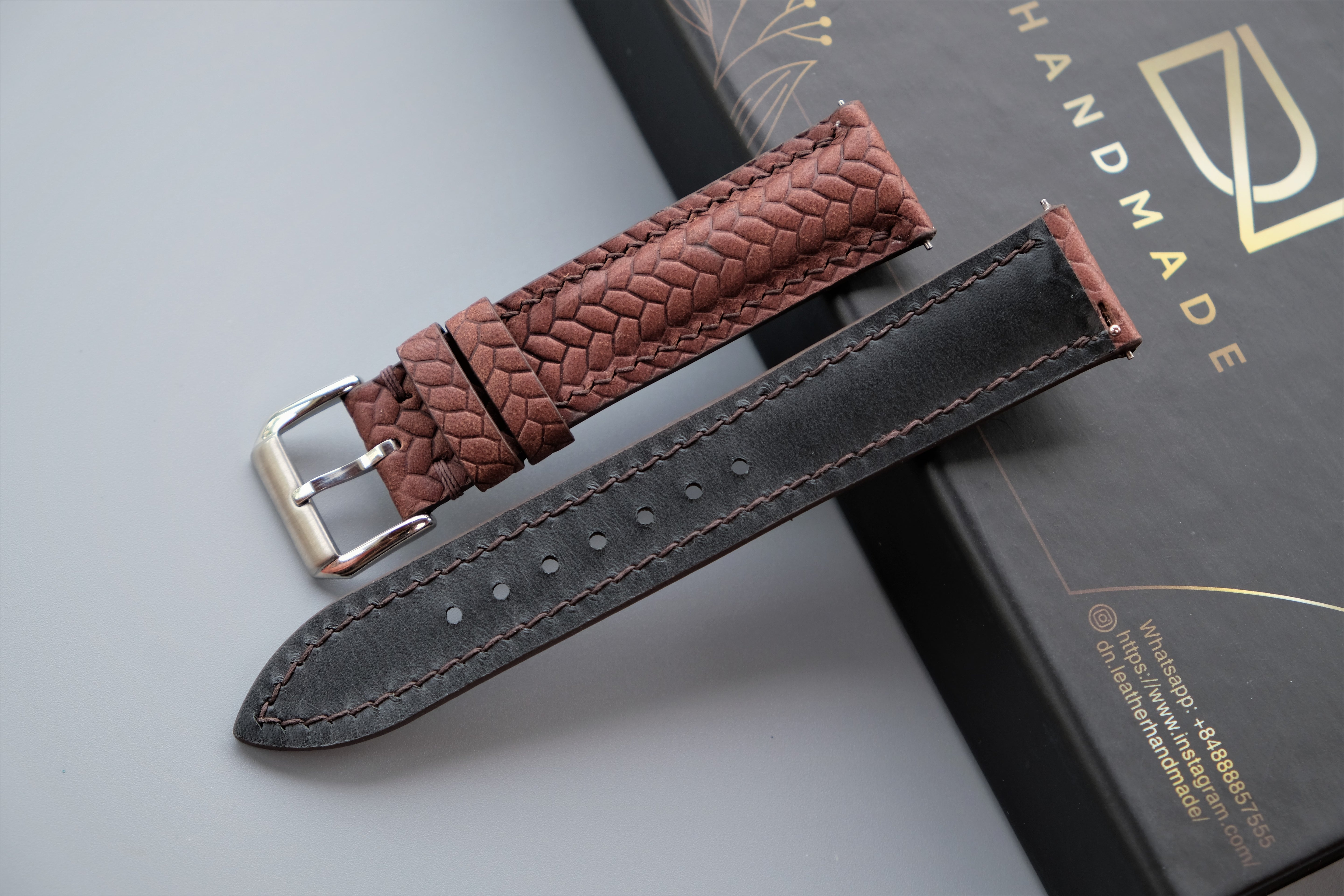 Brown Maya Leather Watch Strap – Custom Sizes 10mm to 26mm