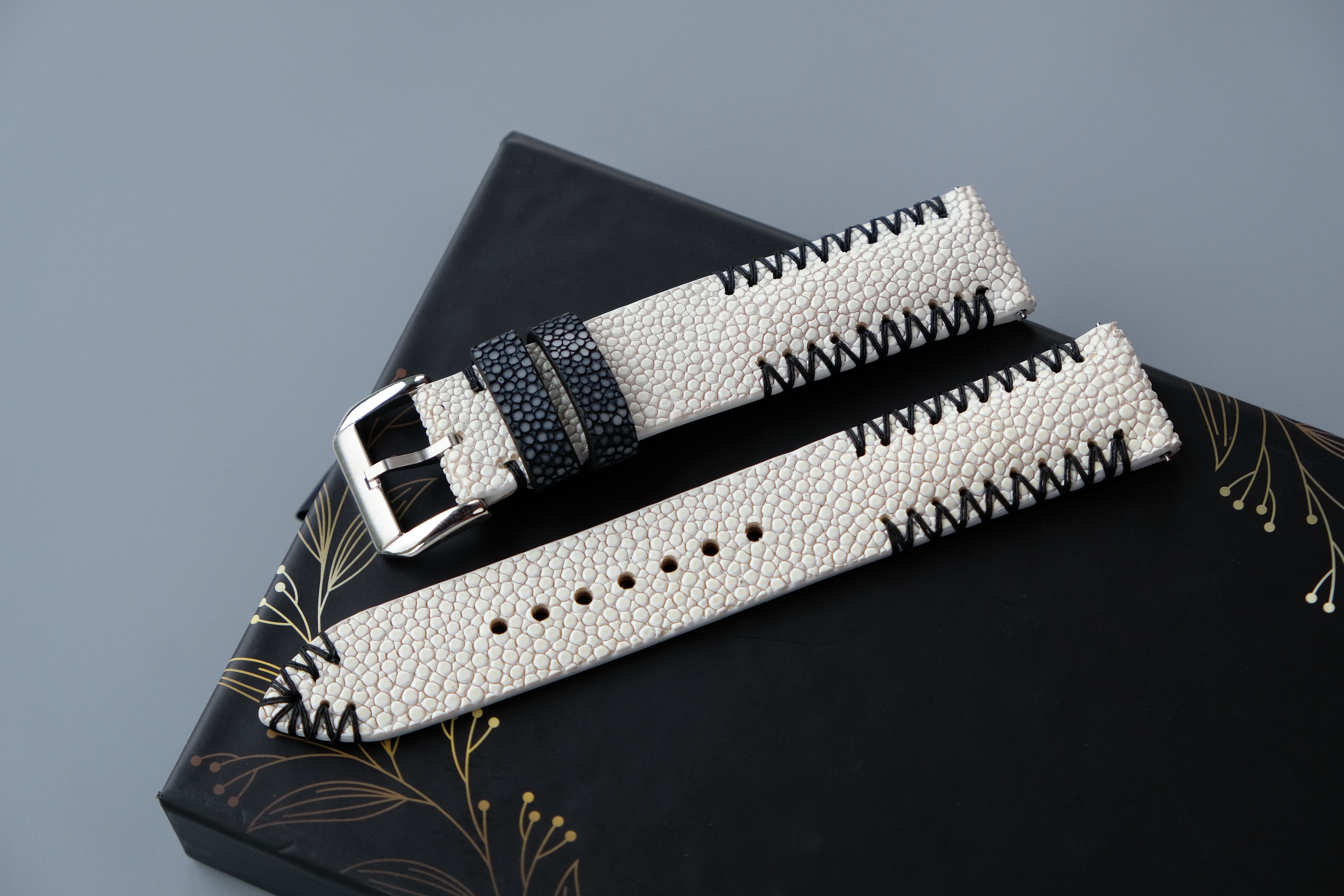 Handmade Milk White Stingray Watch Strap – Custom Size 16mm to 26mm