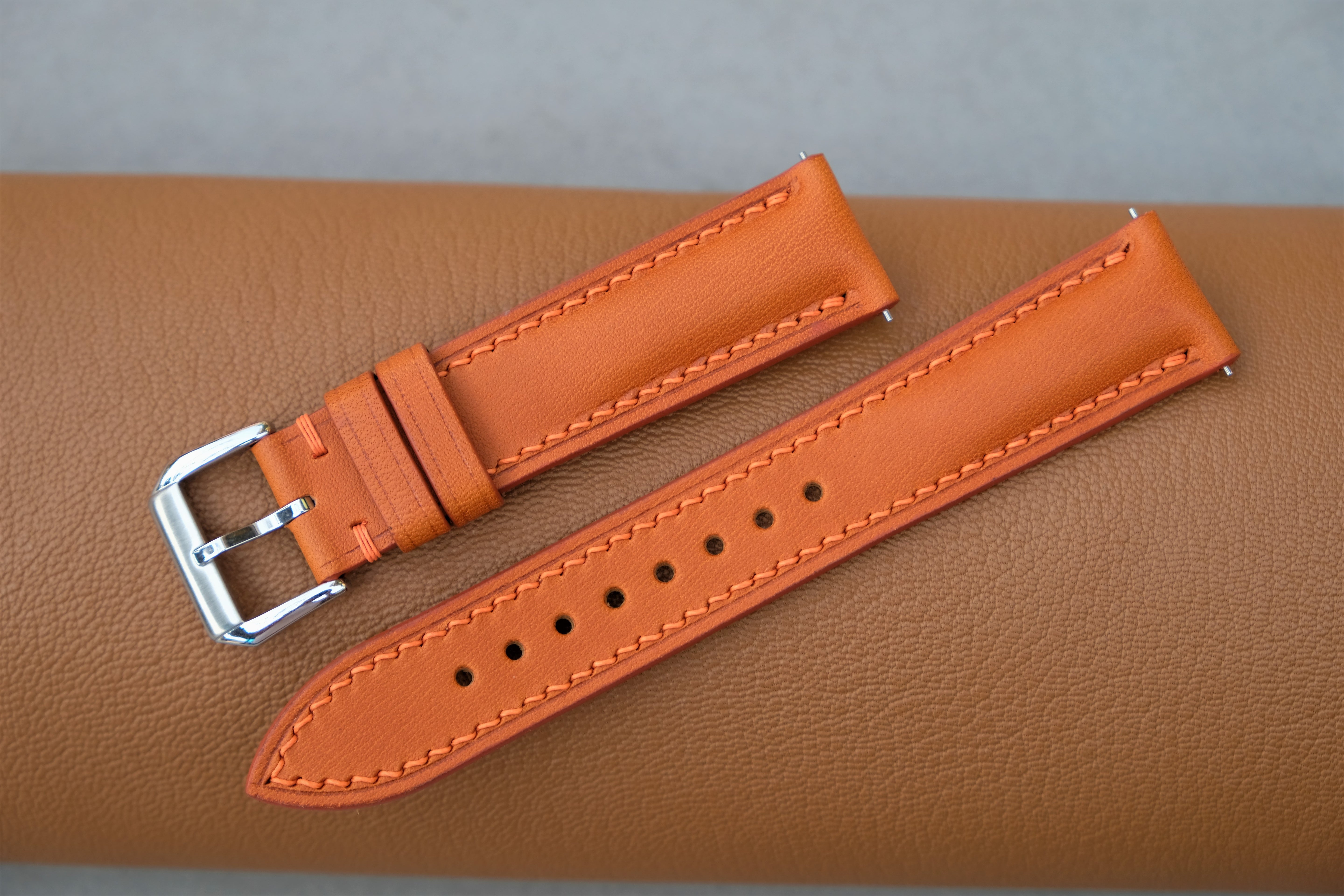 Light Orange BUTTERO Leather Watch Strap