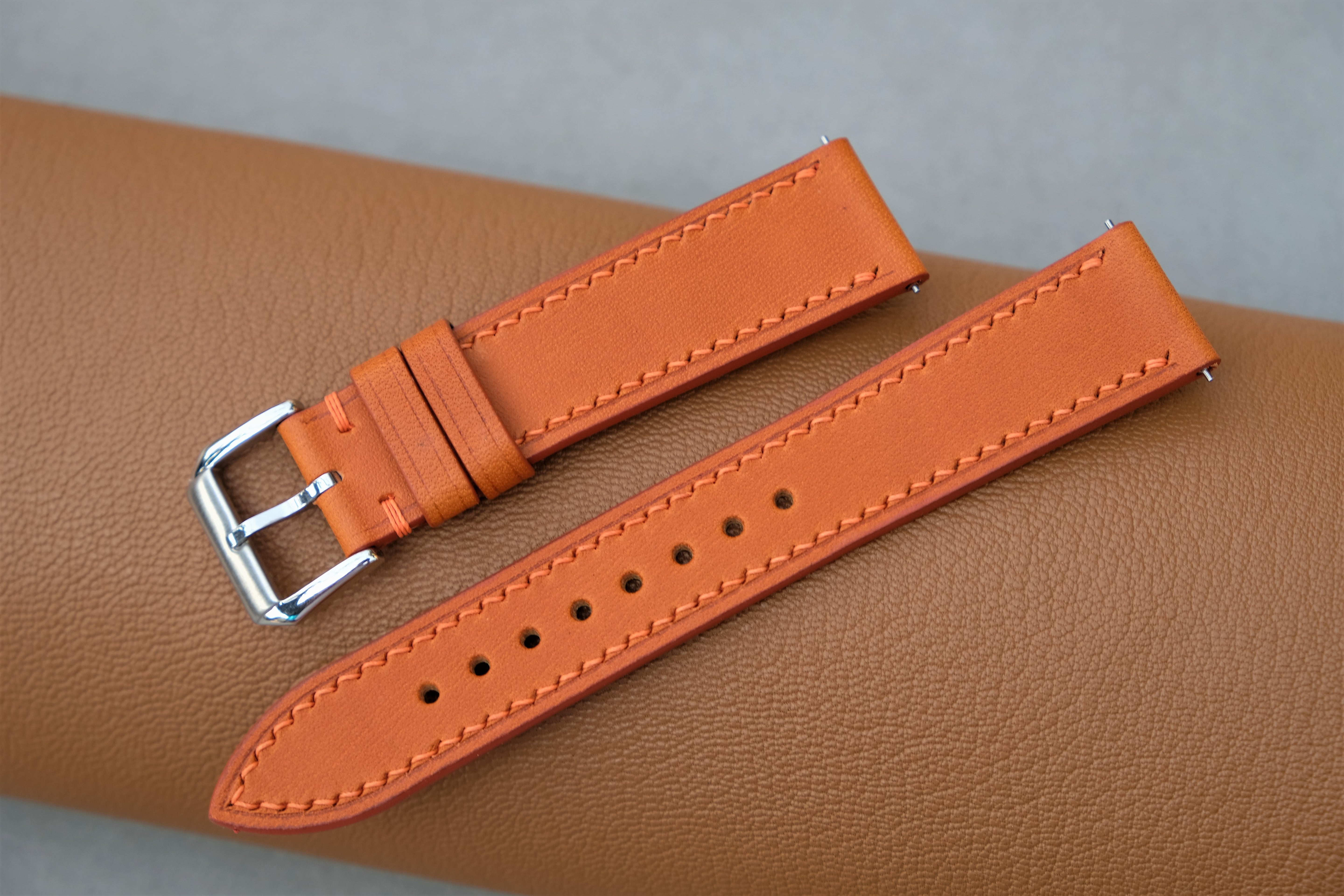 Light Orange BUTTERO Leather Watch Strap