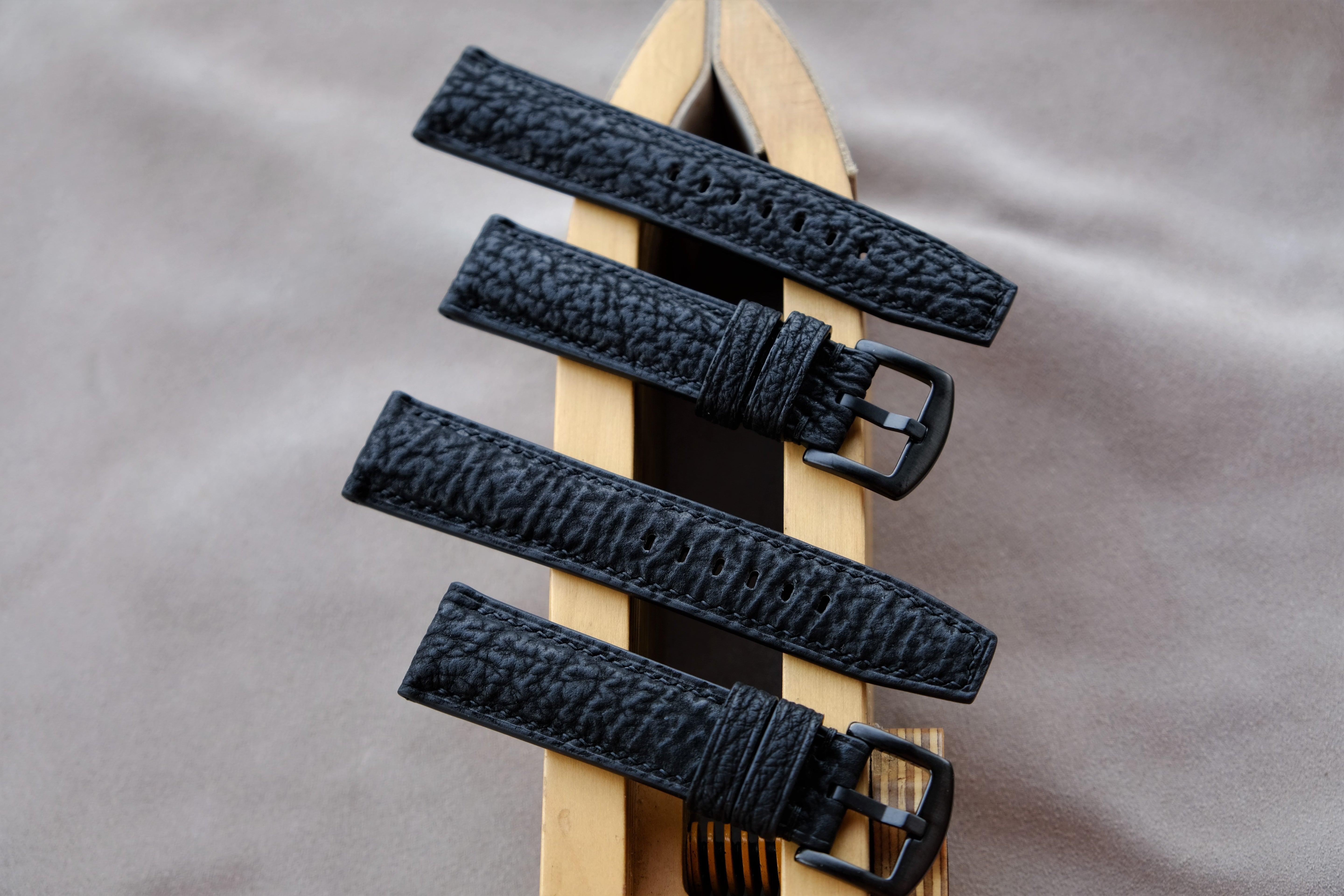 Black Shark Leather Watch Strap