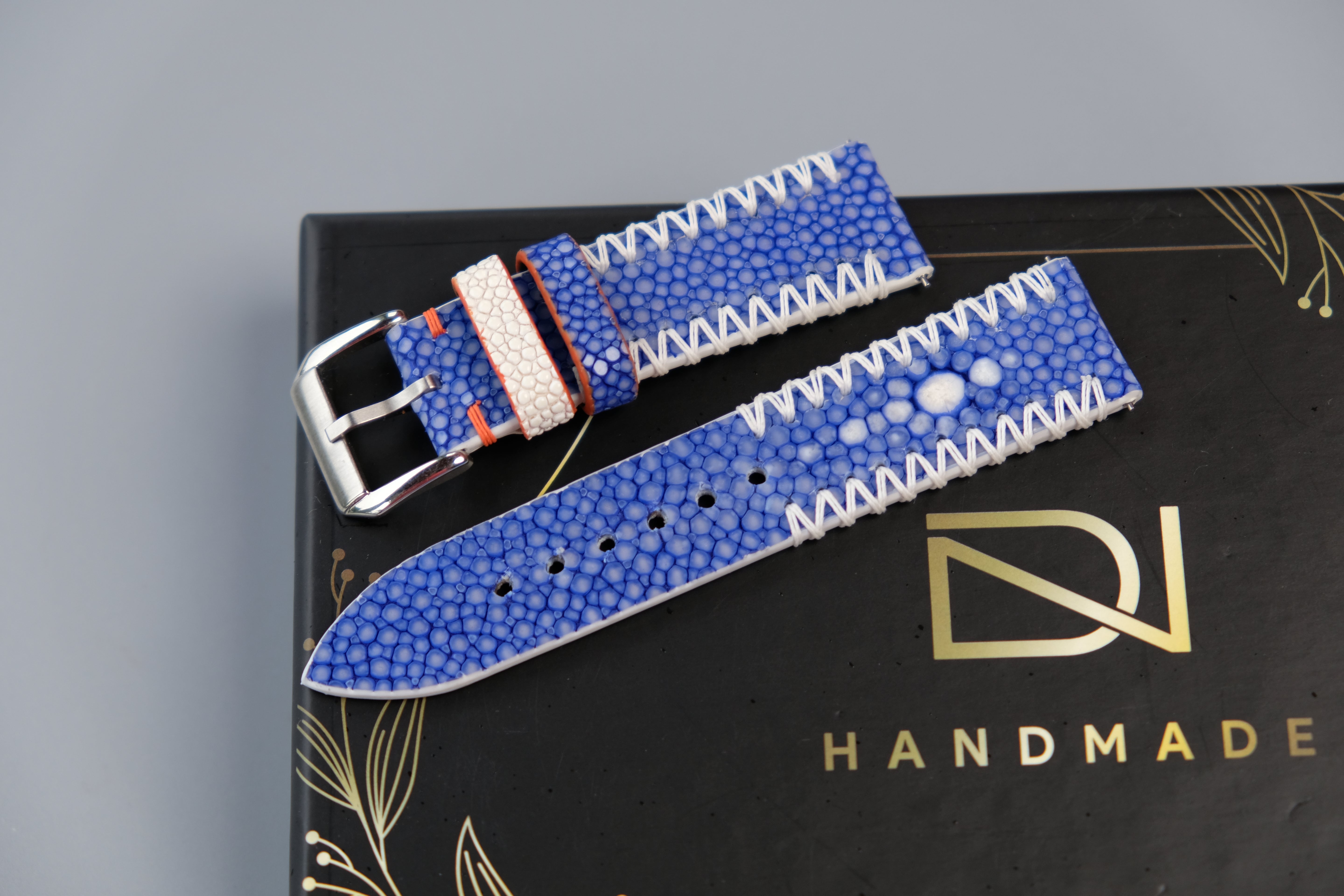 Blue Stingray Watch Strap 1 Pearl In The Center