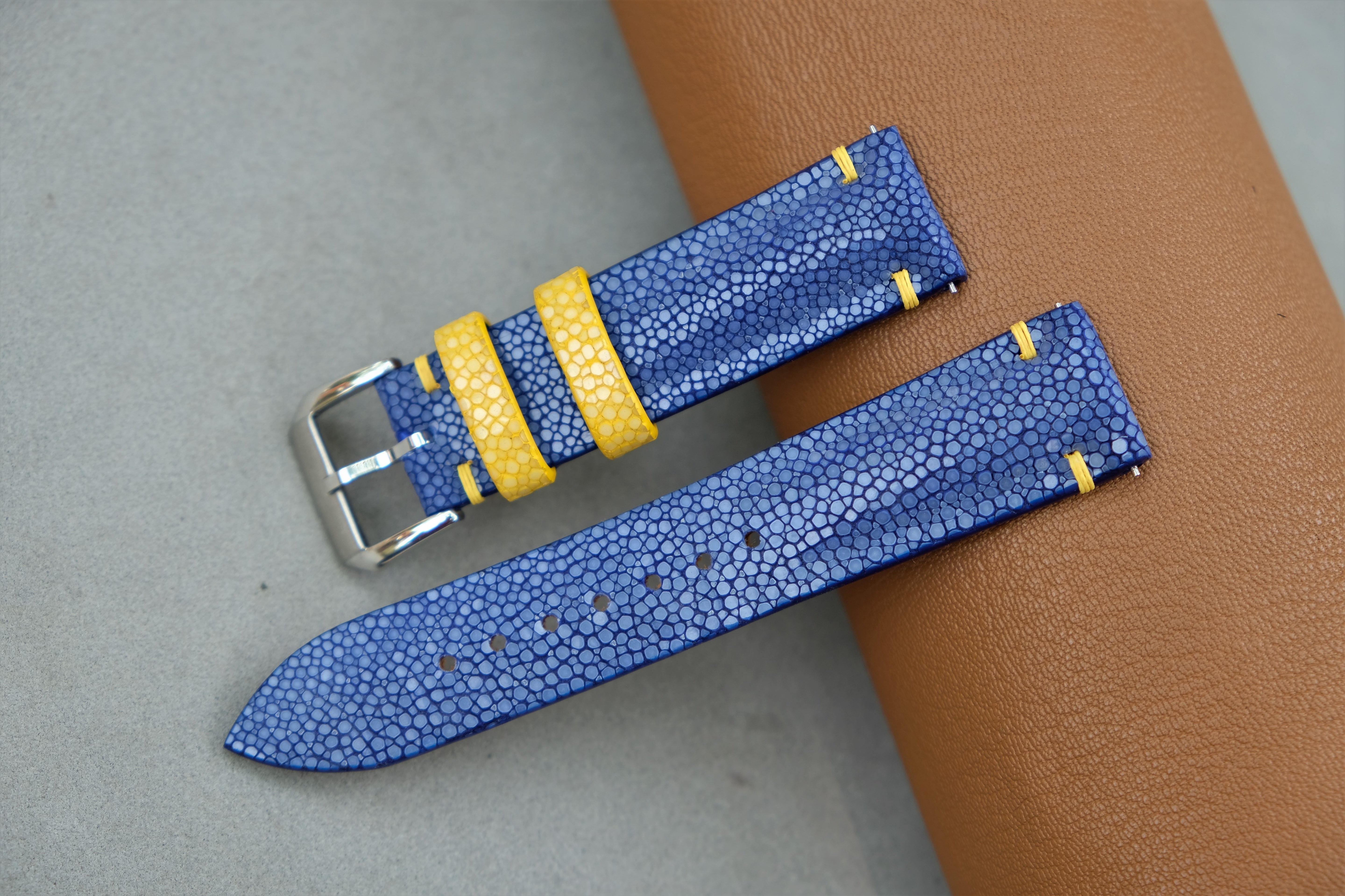 Blue Stingray Leather Watch Strap