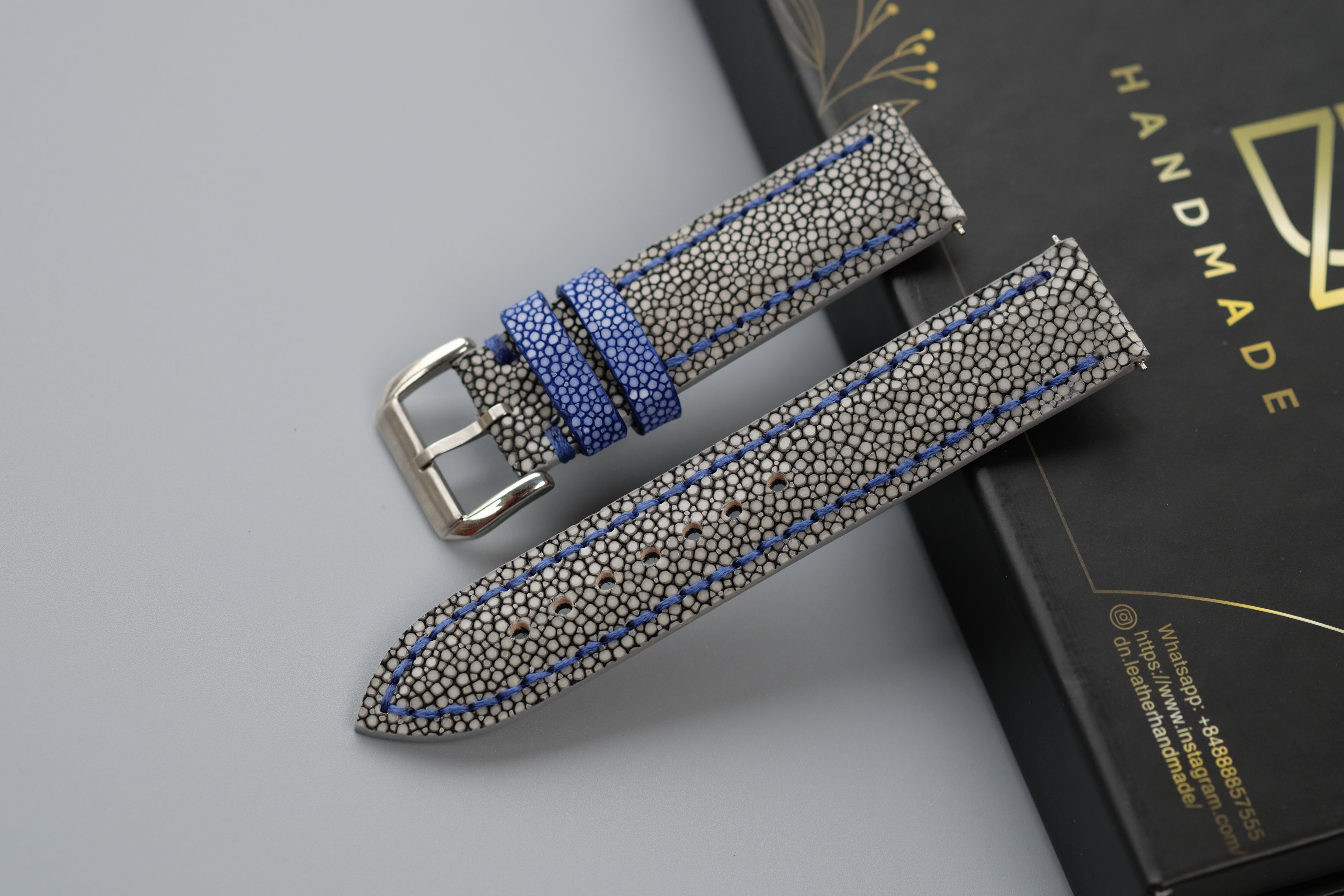 Gray Stingray Leather Watch Strap