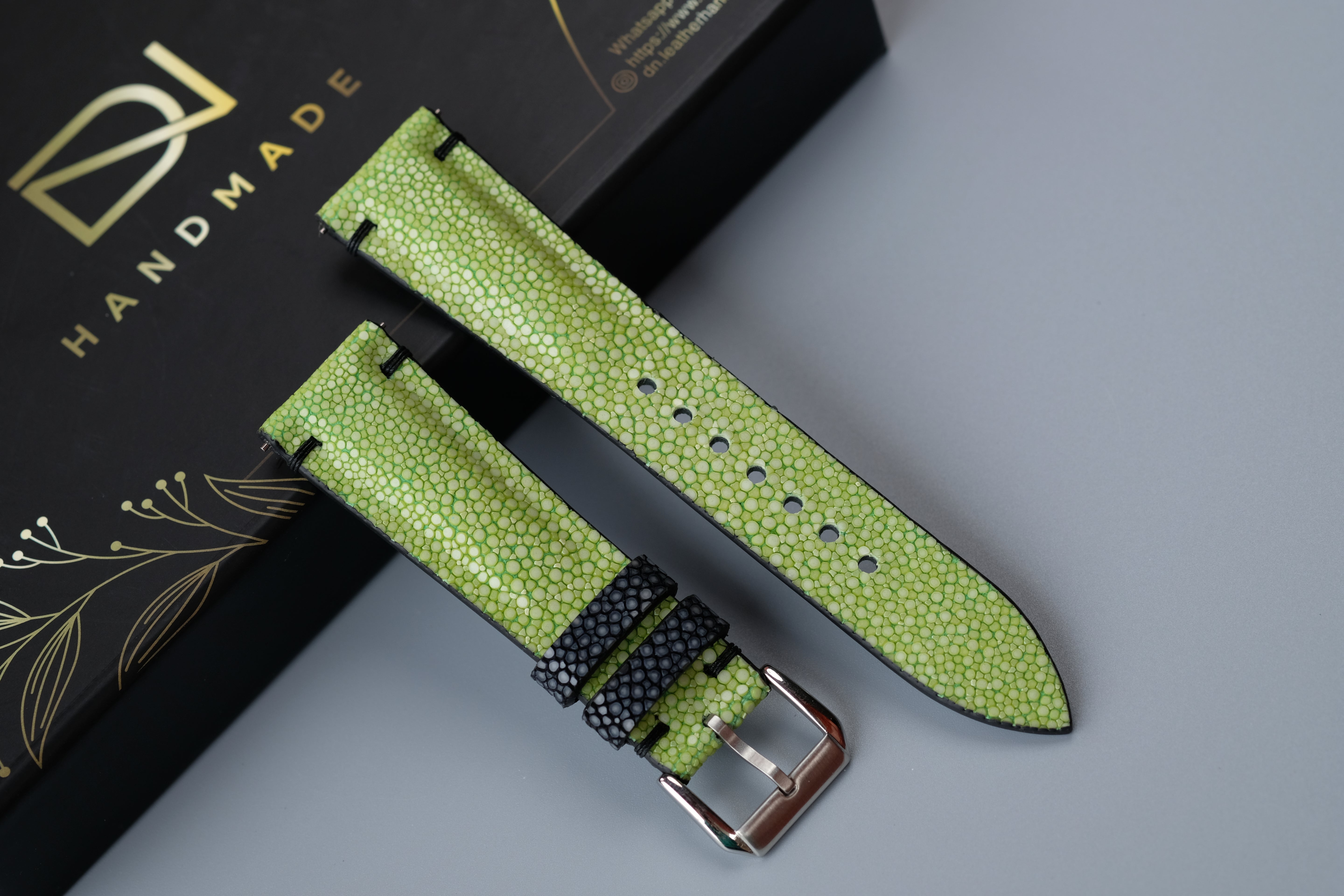 Light Green Stingray Leather Watch Strap