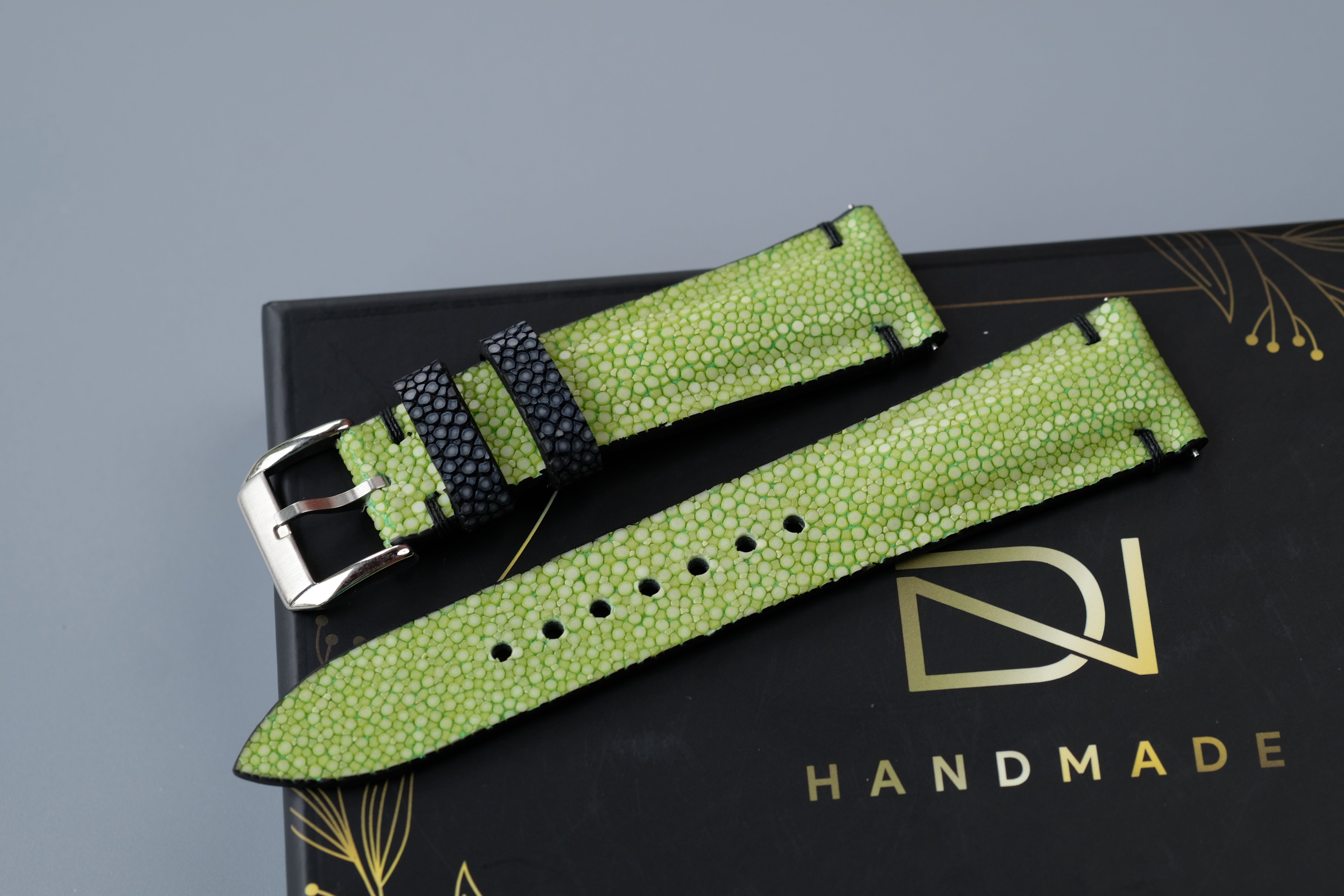 Light Green Stingray Leather Watch Strap