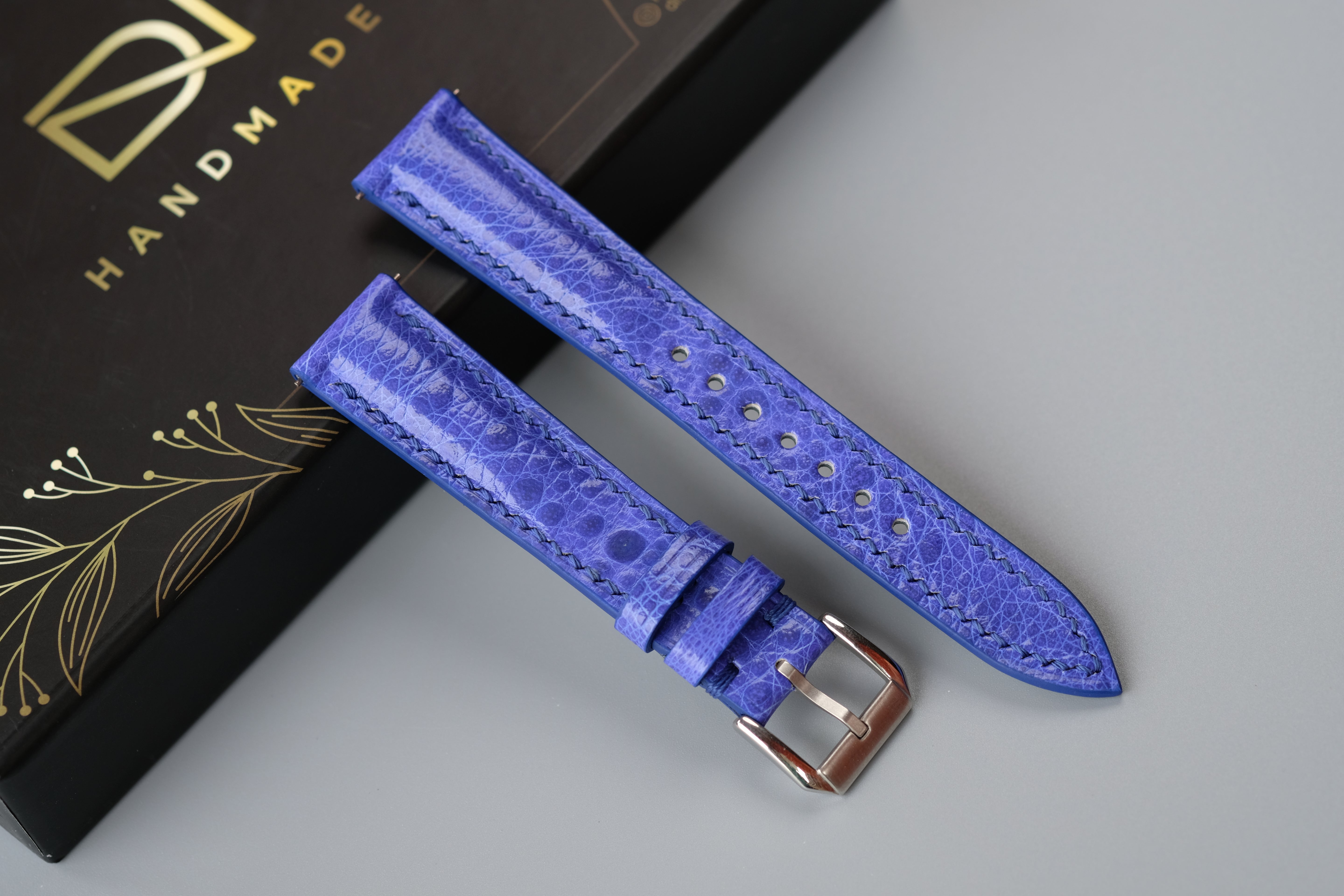 Blue Toad Leather Watch Strap – Custom Sizes 10mm to 26mm