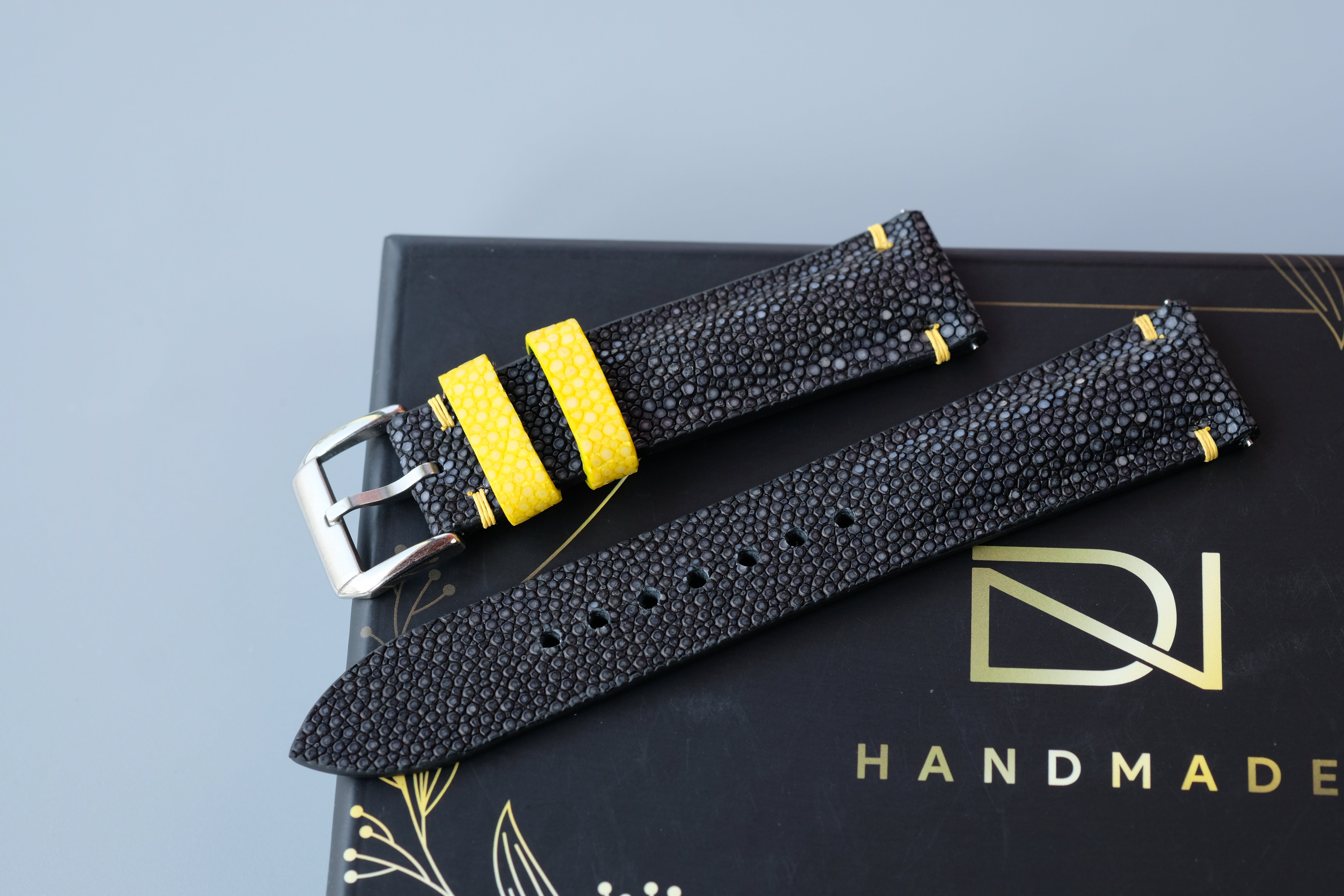 Black Stingray Leather Watch Strap
